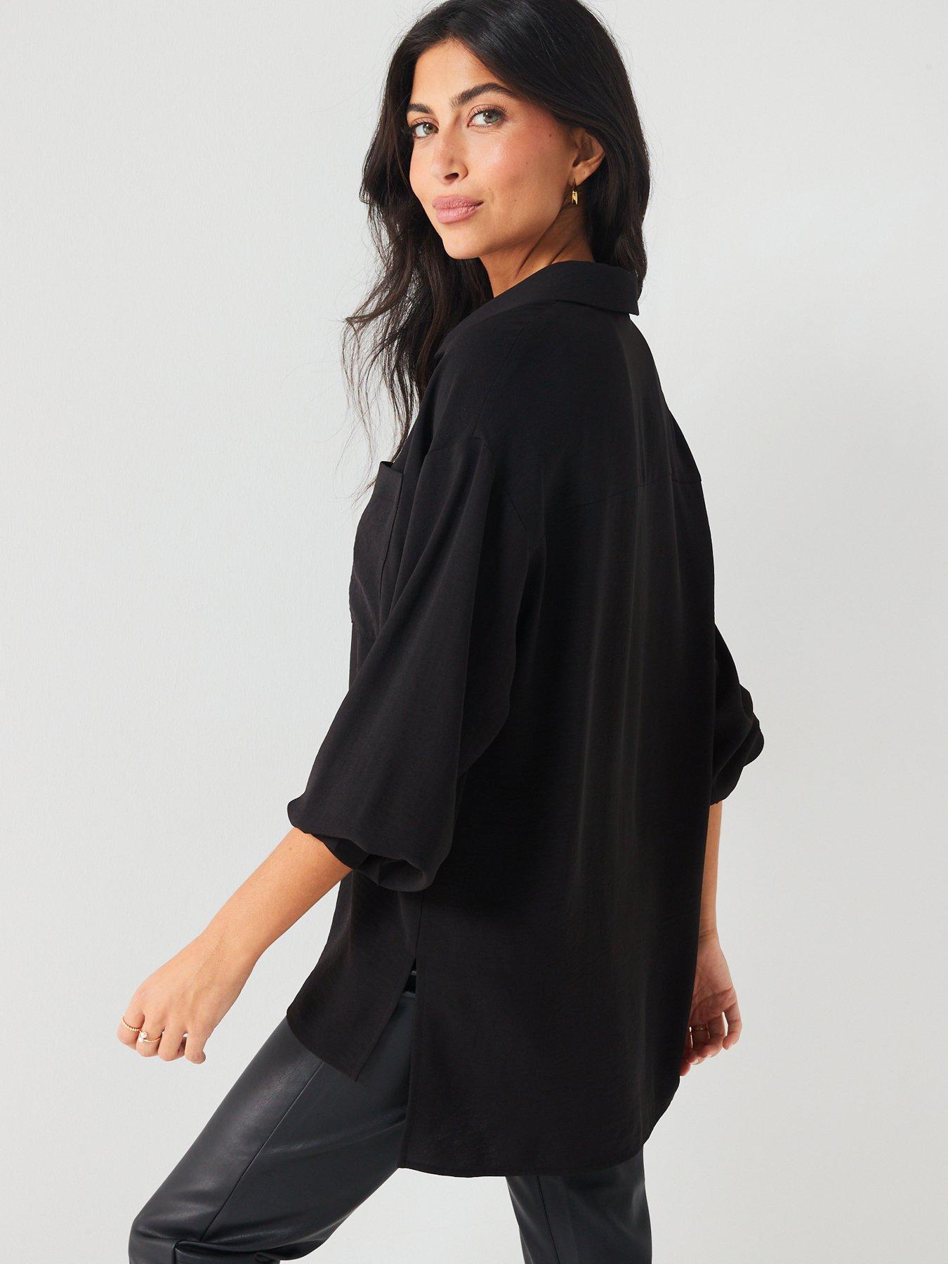  image of v-by-very-oversized-boyfriend-shirt-black