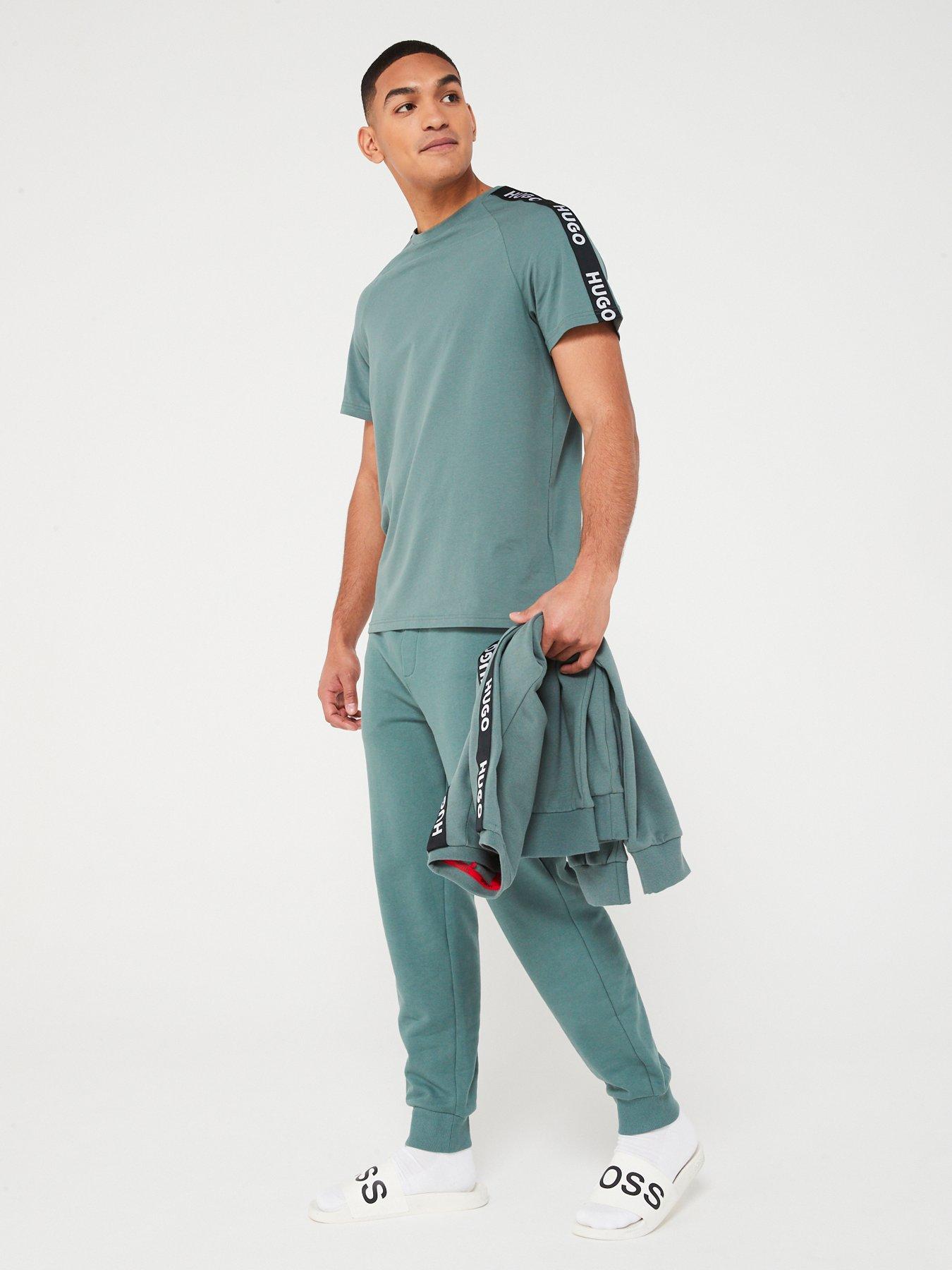  image of hugo-sporty-logo-t-shirt-dark-green