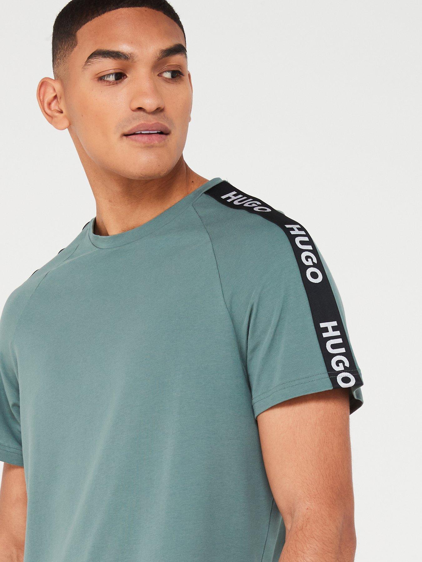  image of hugo-sporty-logo-t-shirt-dark-green