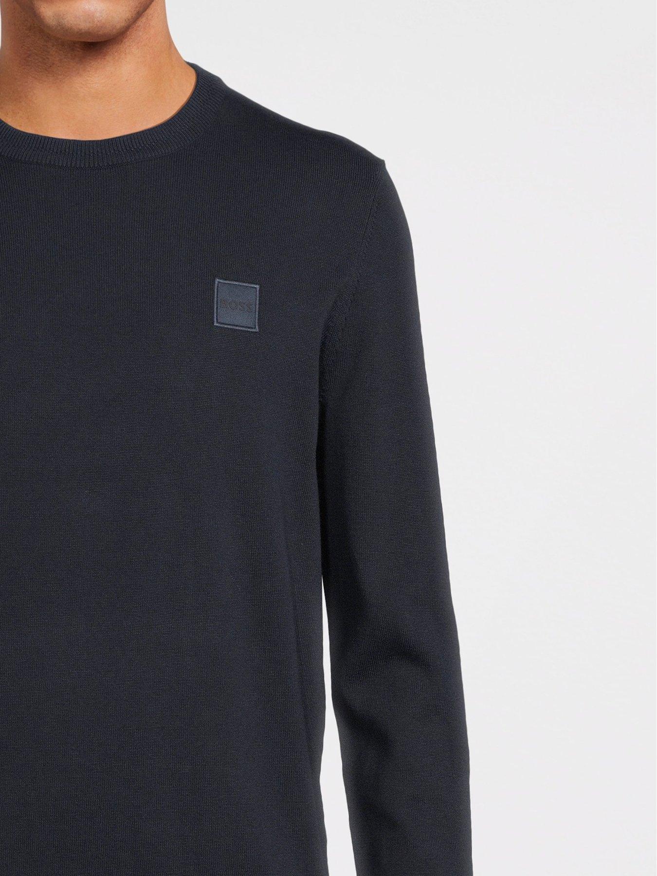  image of boss-kanovano-crew-neck-jumper-dark-blue