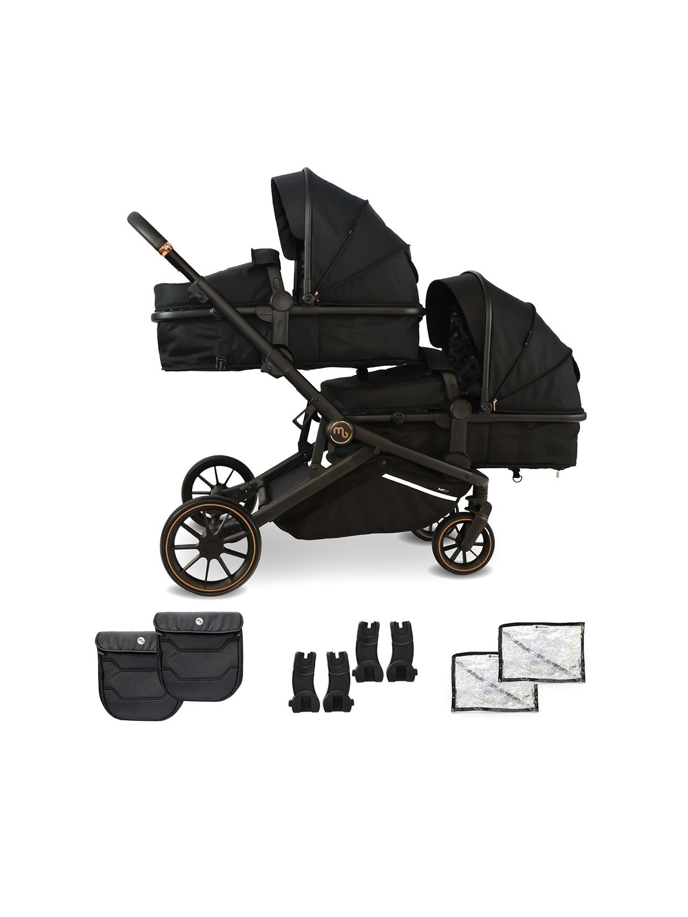 My Babiie MB33 Tandem Pushchair Black Leopard Littlewoods