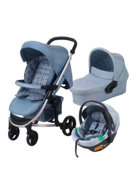 front image of my-babiie-mb200i-travel-system-dani-dyer-blue