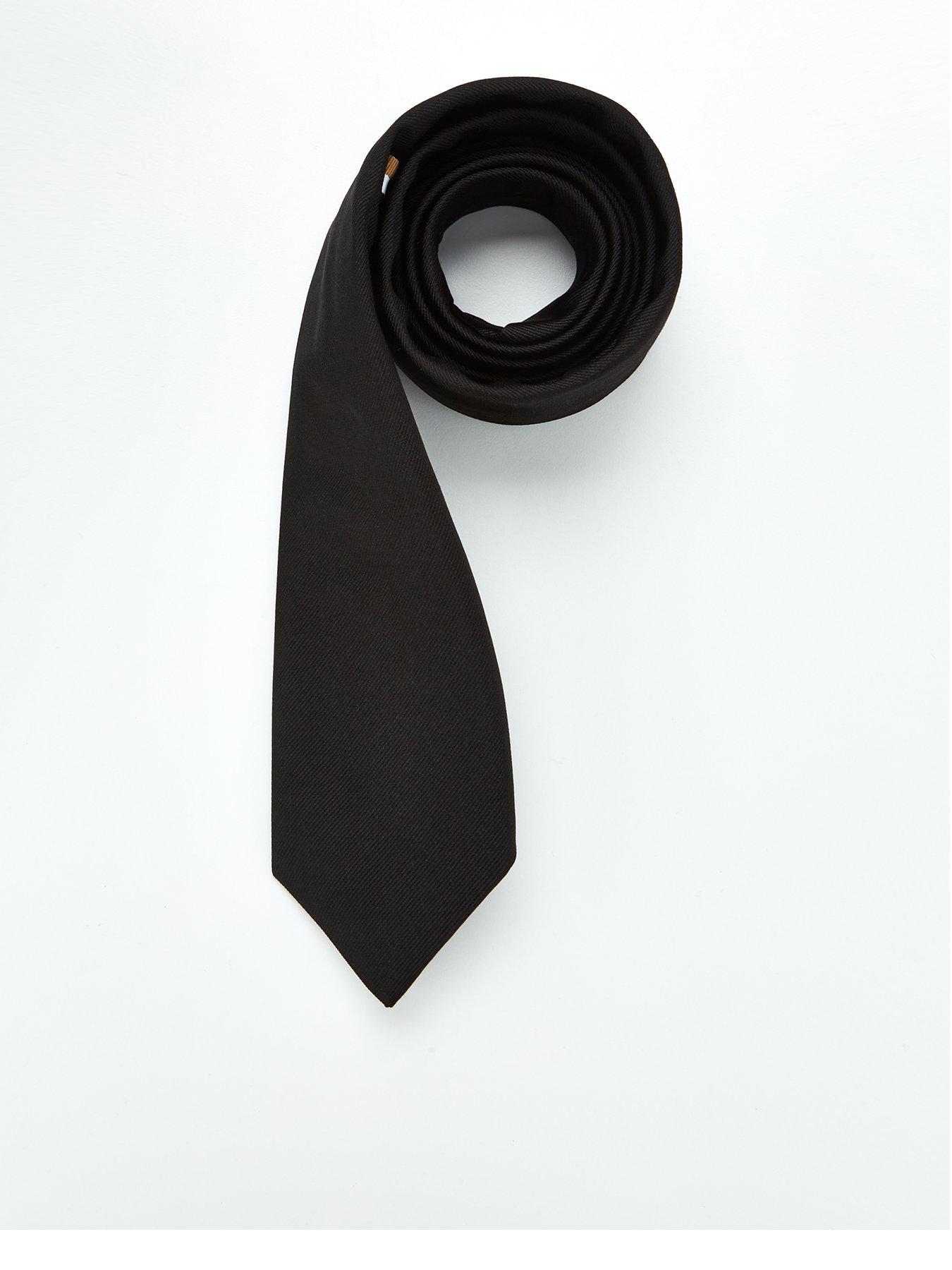 undefined H-tie Pure-Silk Jacquard Tie - Black