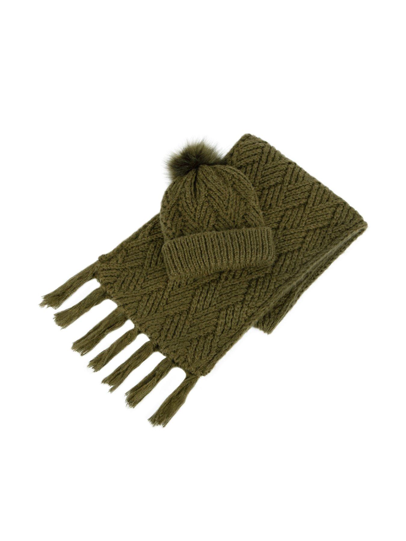  image of totes-knitted-hat-and-scarf-set
