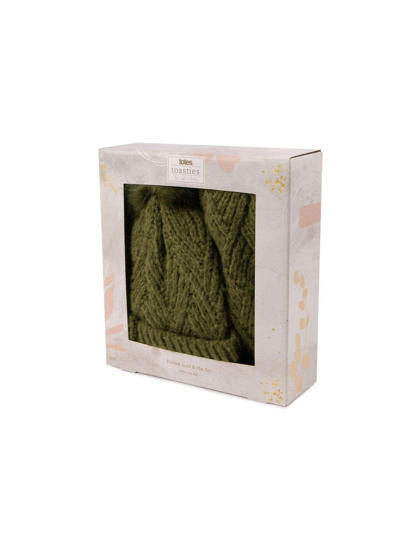  image of totes-knitted-hat-and-scarf-set