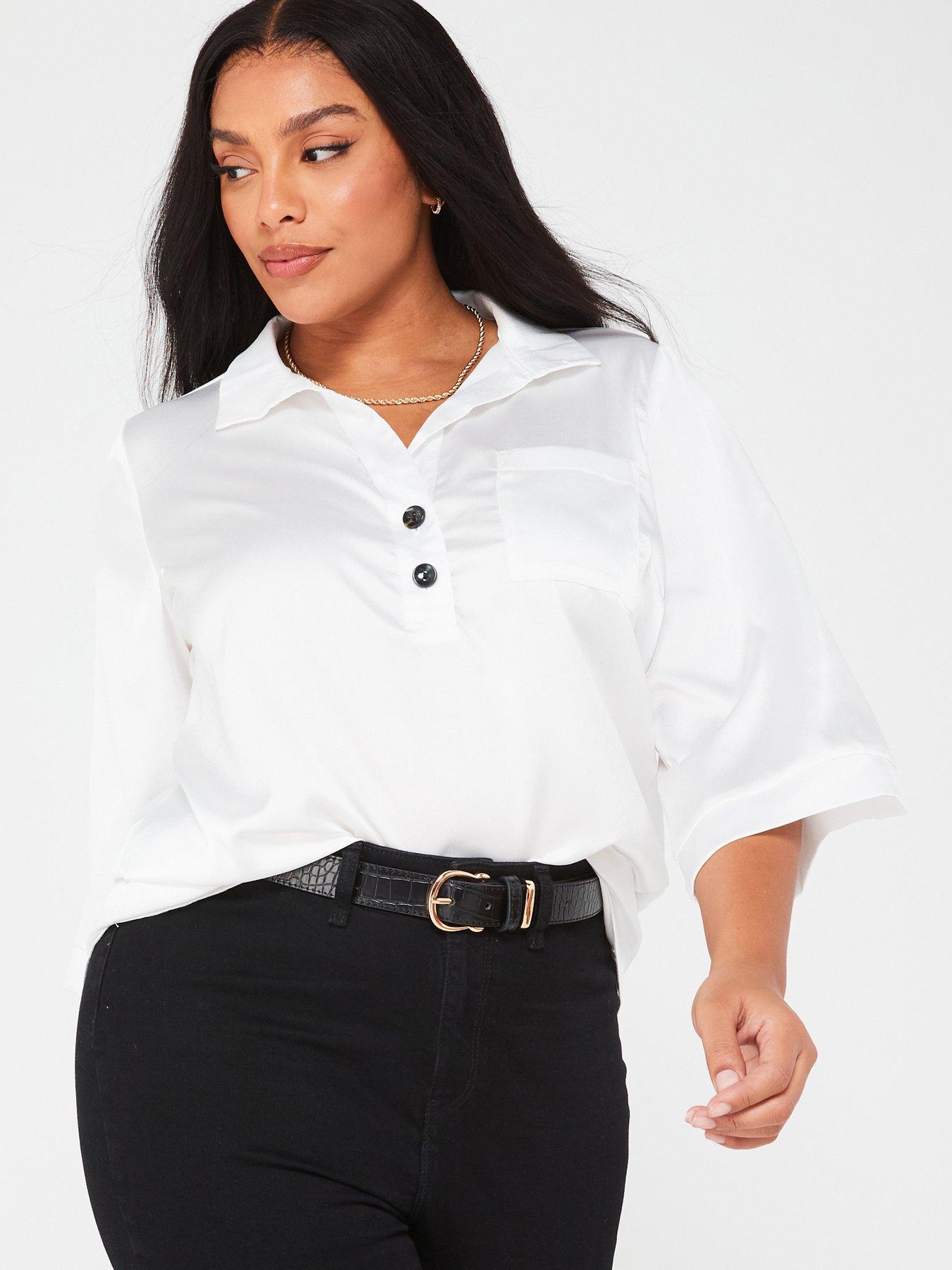 Dressy white store blouses plus size