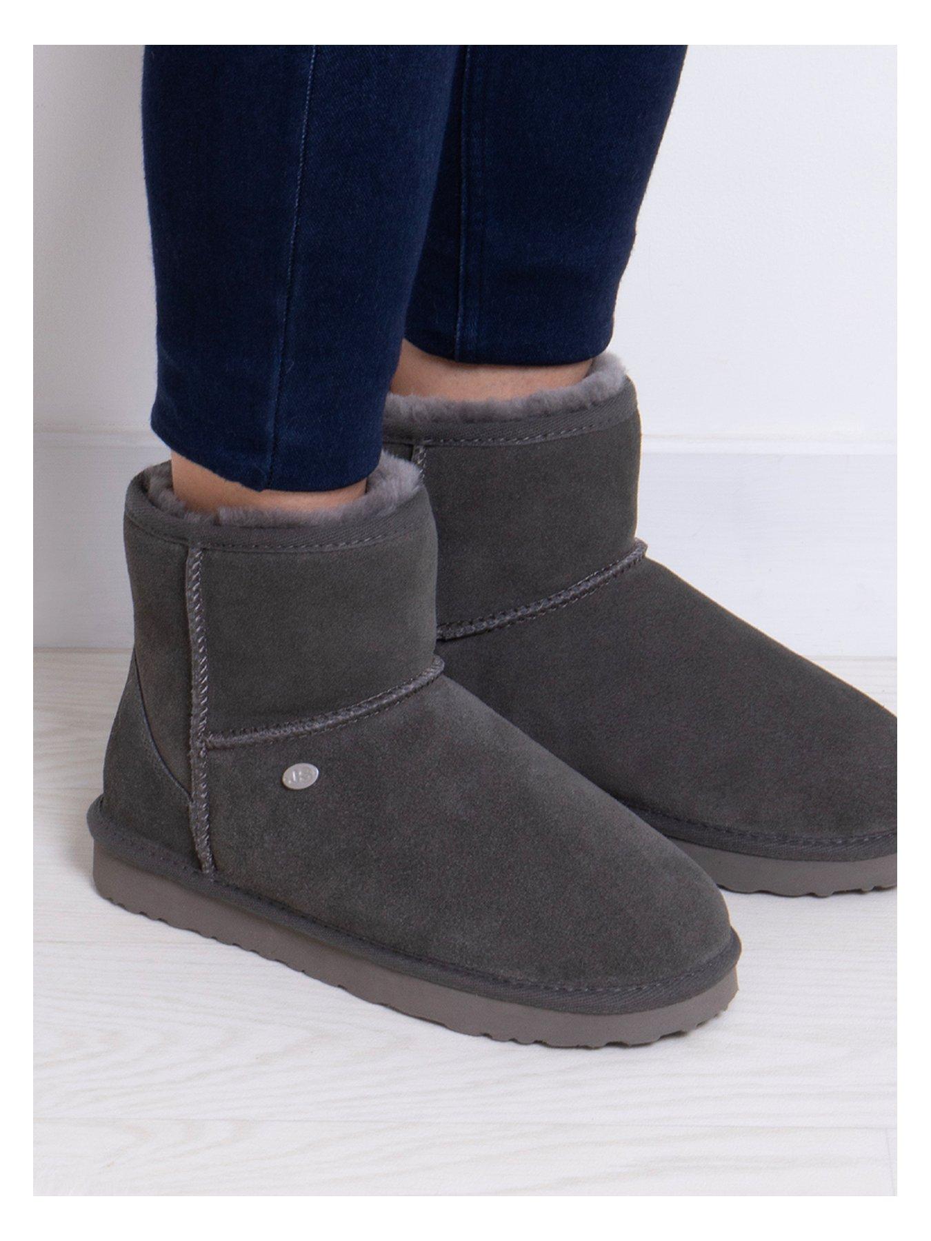  image of just-sheepskin-mini-classic-ladies-ankle-length-sheepskin-boots-grey