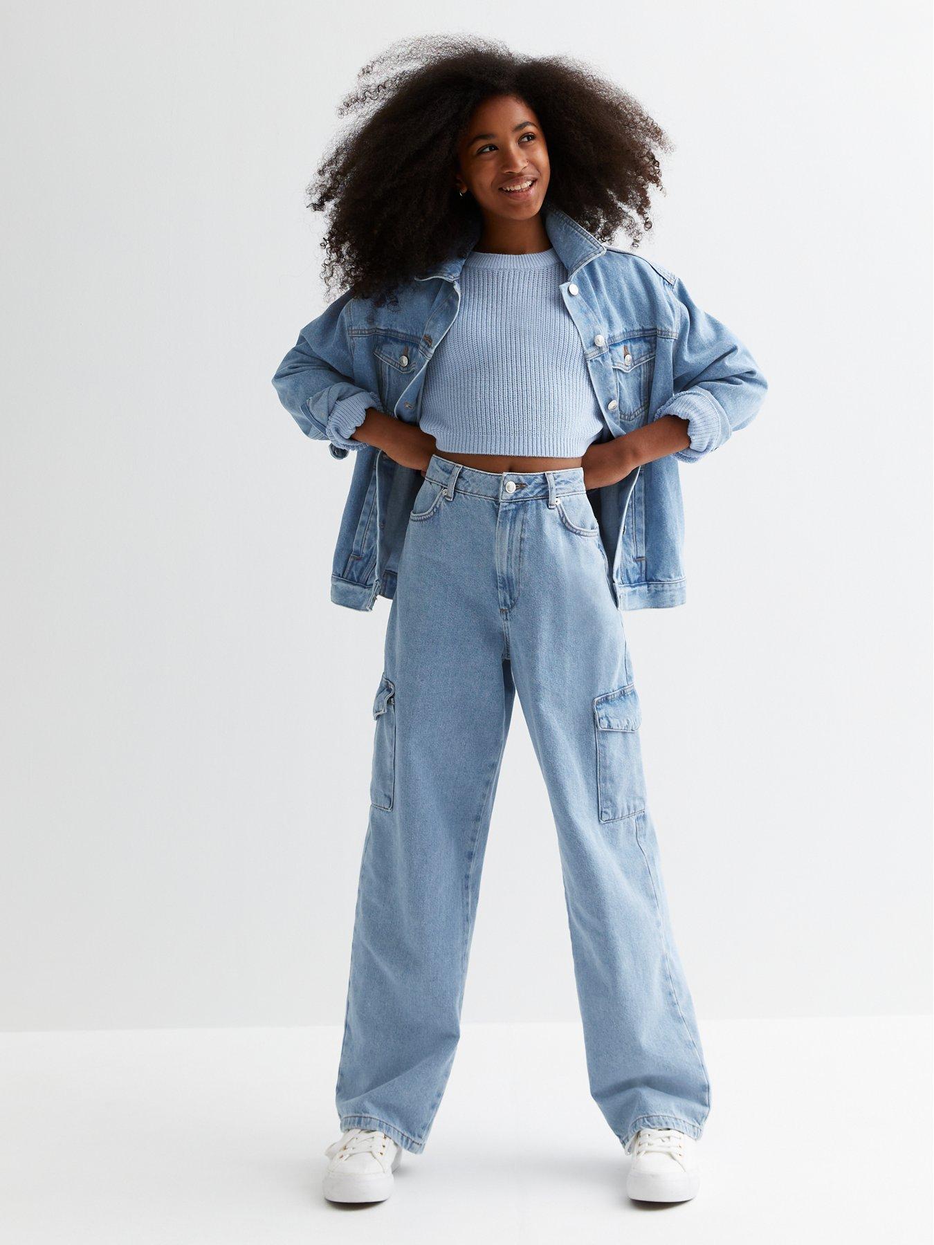  image of new-look-915-girls-pale-blue-crew-neck-jumper