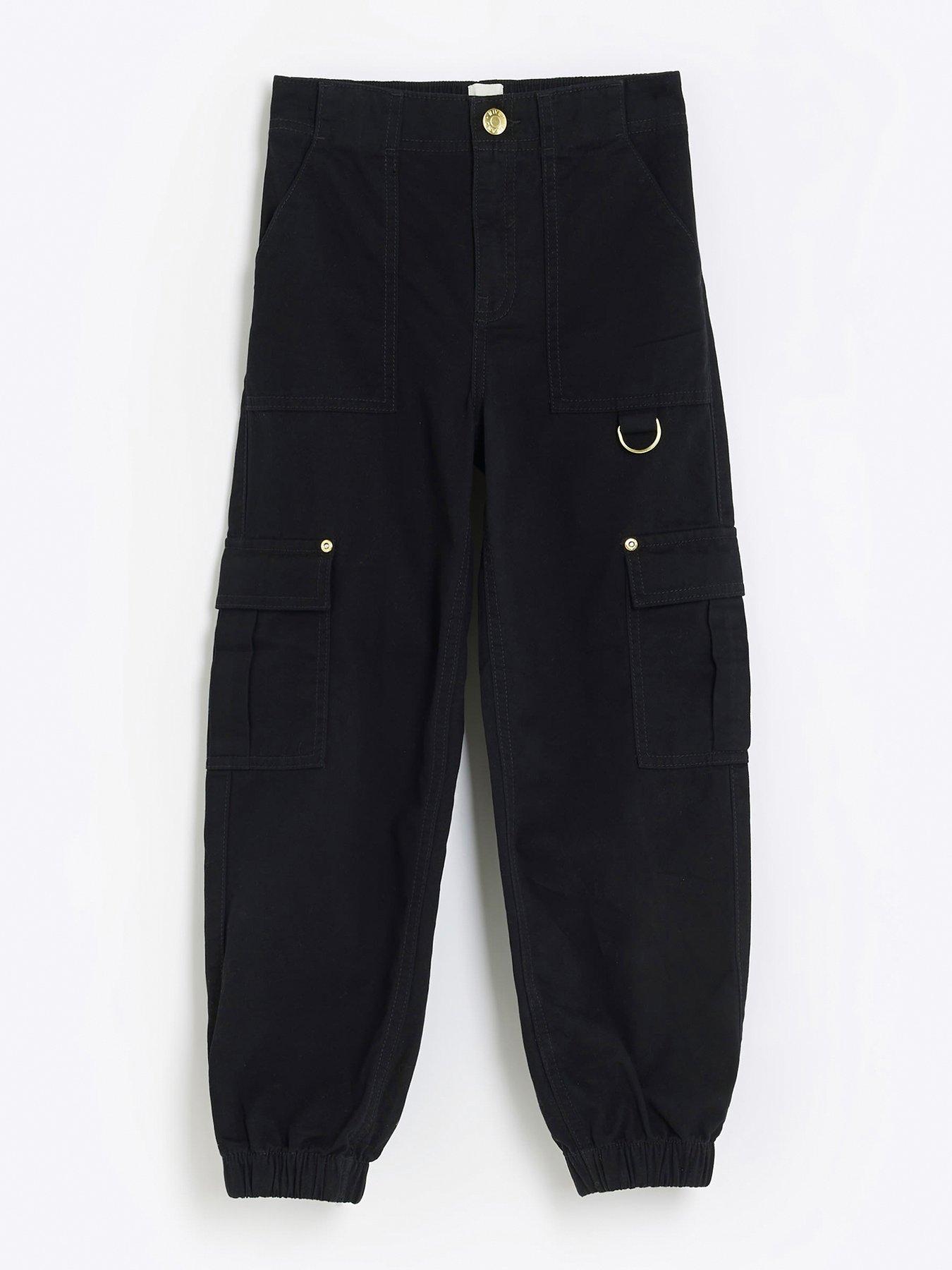 river-island-girls-cargo-pocket-trousers-black