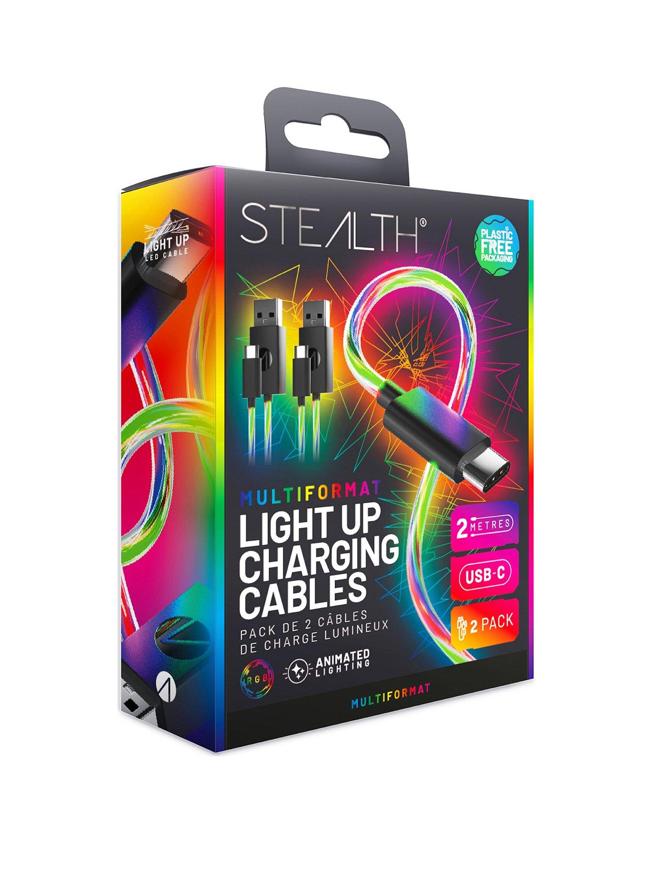 image of stealth-light-up-charging-cables-multiformat-2m-twin-pack