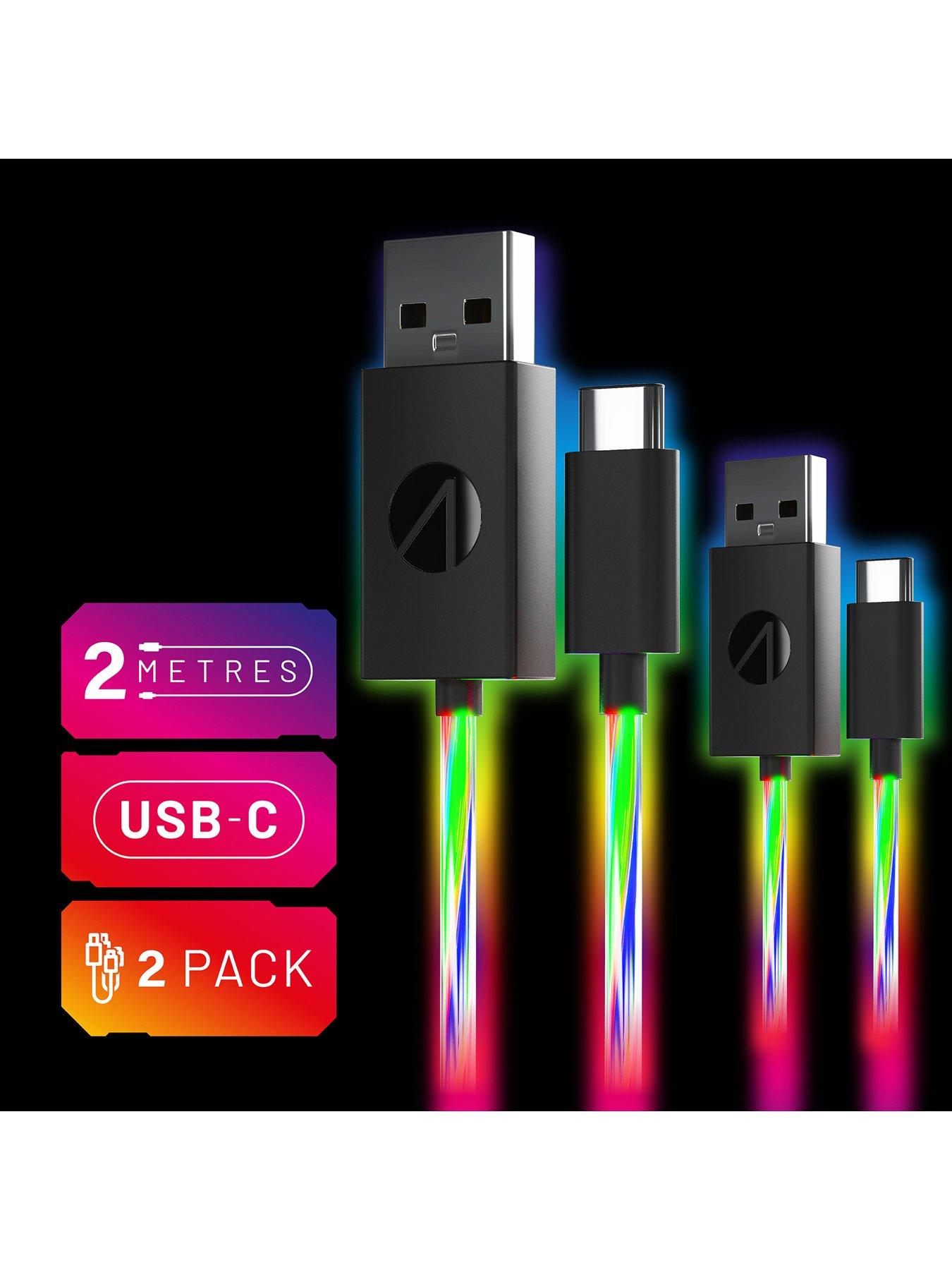  image of stealth-light-up-charging-cables-multiformat-2m-twin-pack