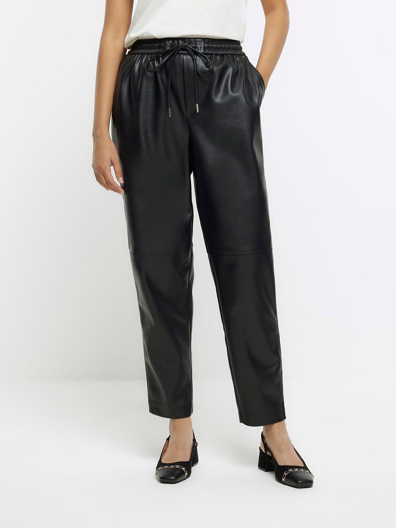 River Island Cargo Elasticated Trouser - Black