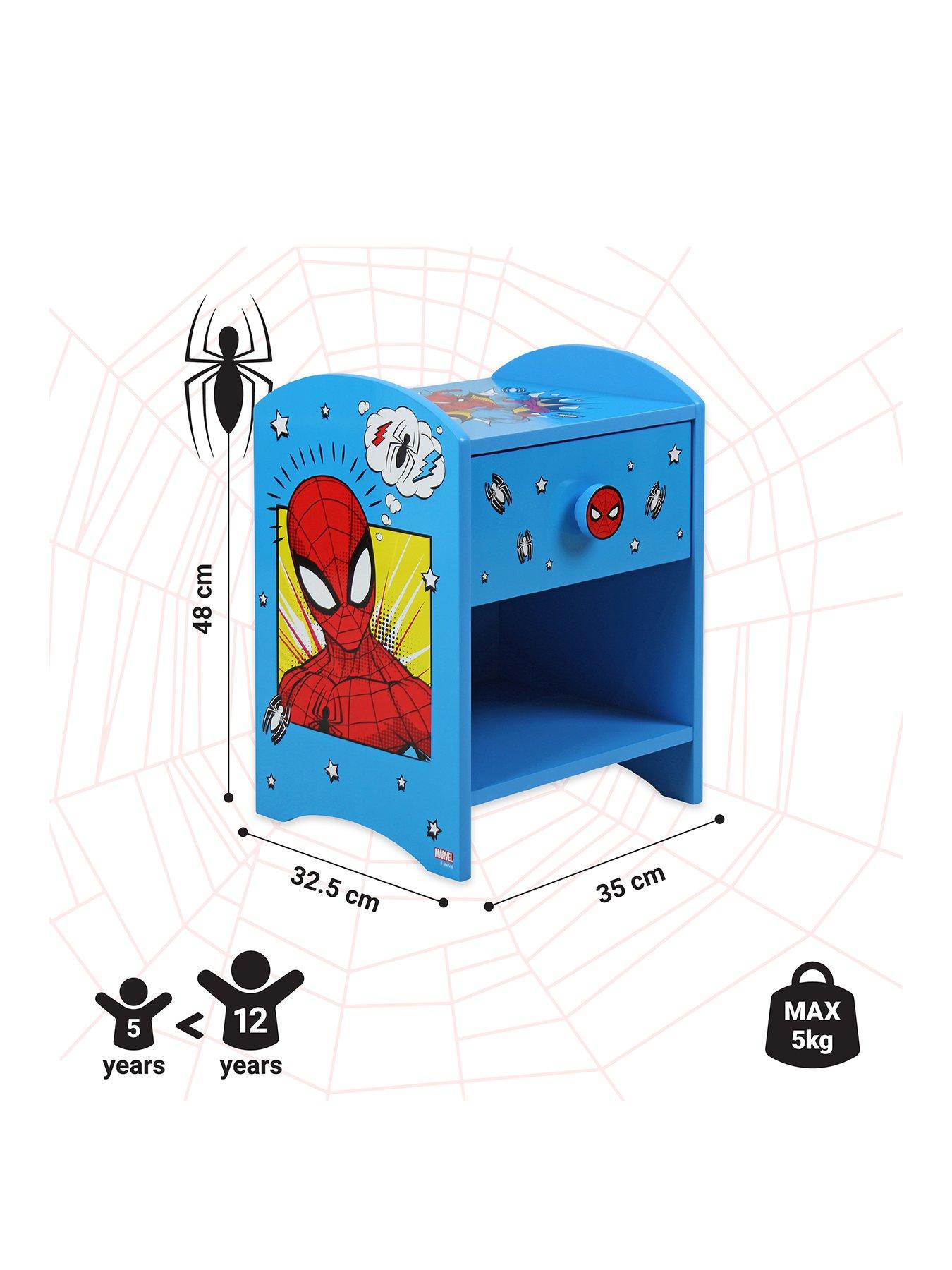 Image 3 of 6 of Spiderman Marvel Spider-Man Kids Bedside Table - Blue