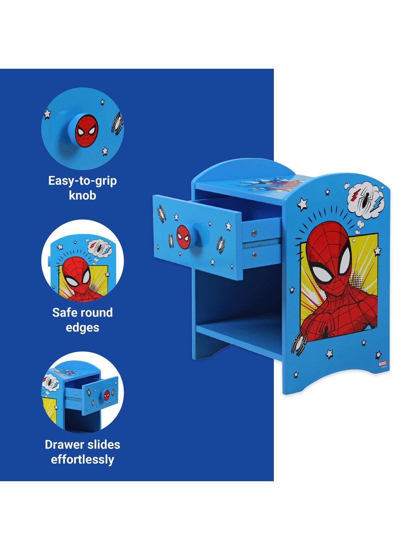 Image 5 of 6 of Spiderman Marvel Spider-Man Kids Bedside Table - Blue