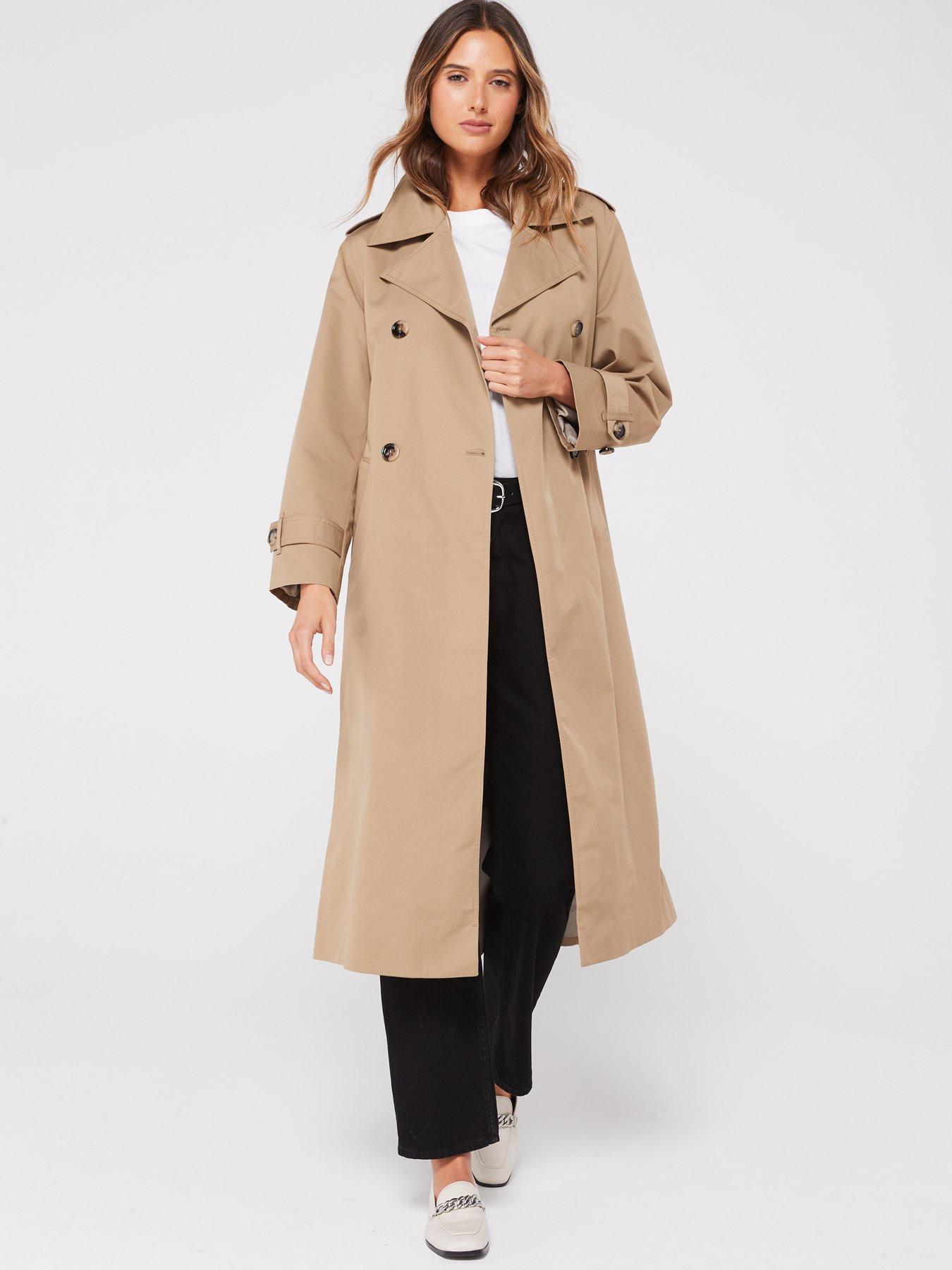 In The Style Perrie Sian Borg Double Breasted Coat - Mocha