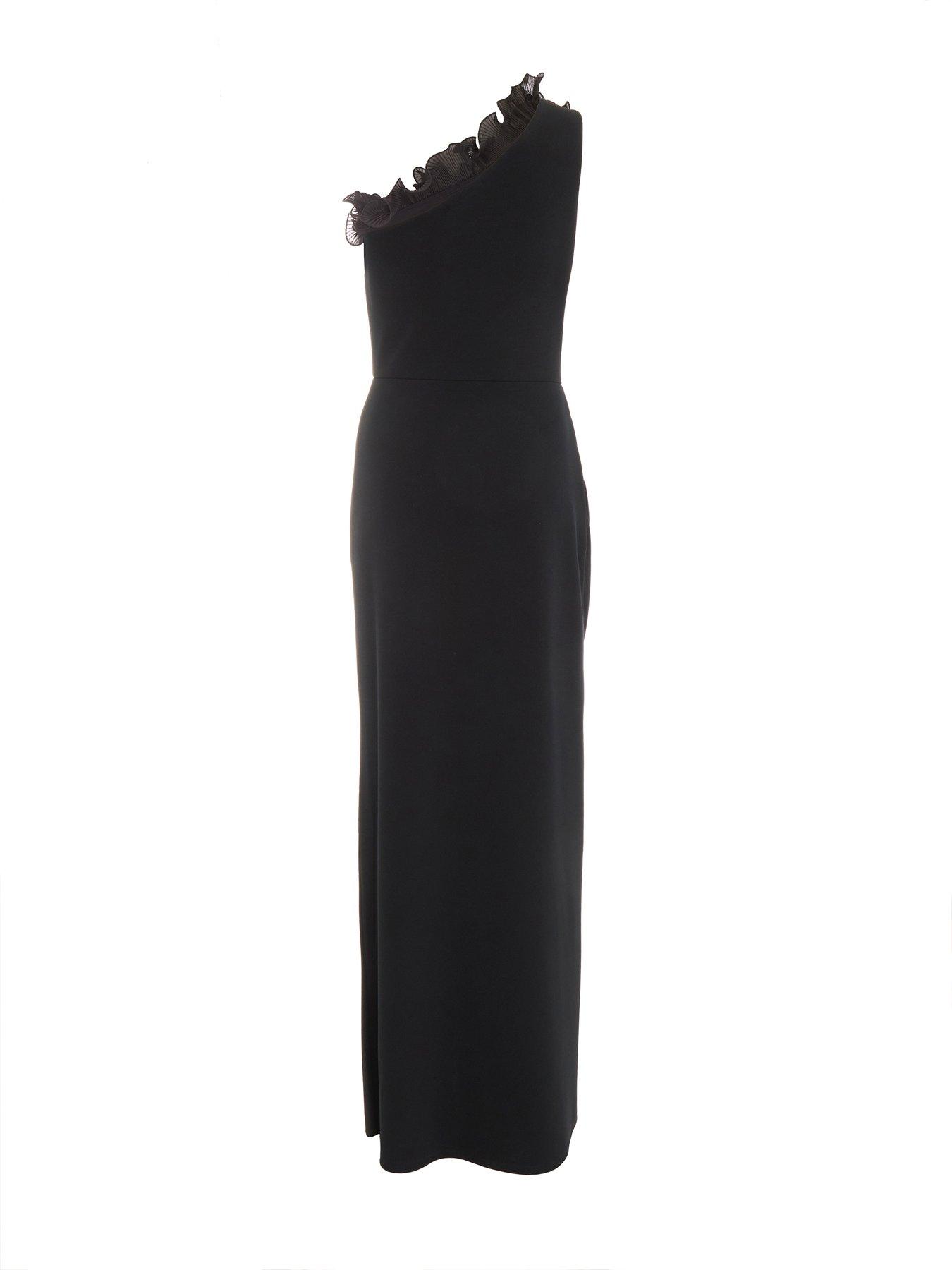  image of quiz-black-one-shoulder-maxi-dress