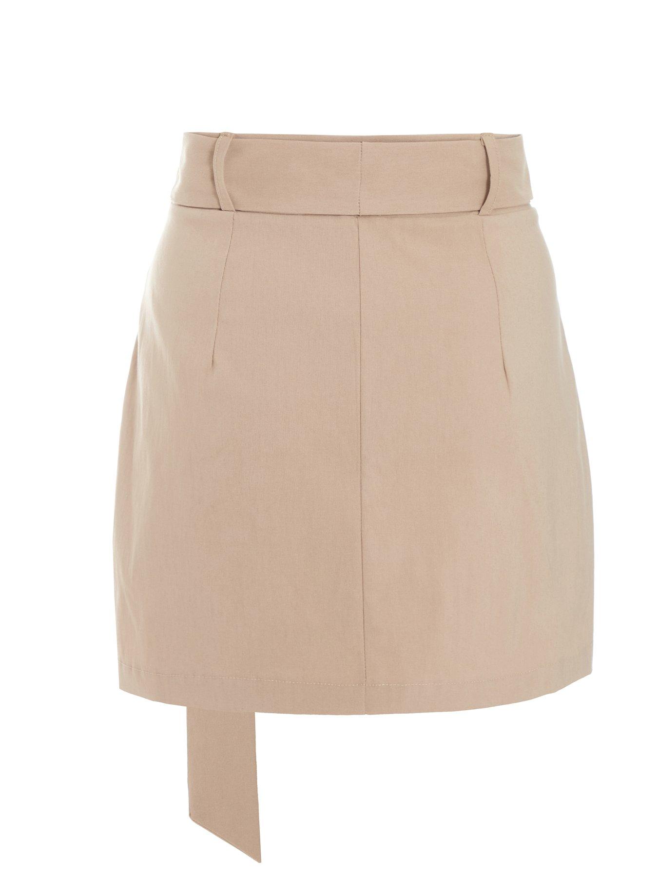  image of quiz-camel-cargo-mini-skirt