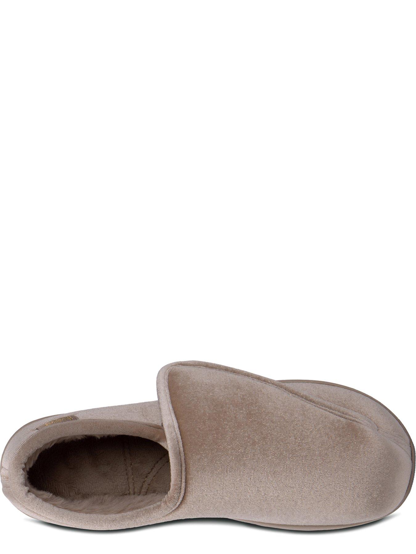  image of totes-sparkle-velour-closed-back-with-velcro-opening-with-ultra-comfort-foam-amp-pillowstep-beige