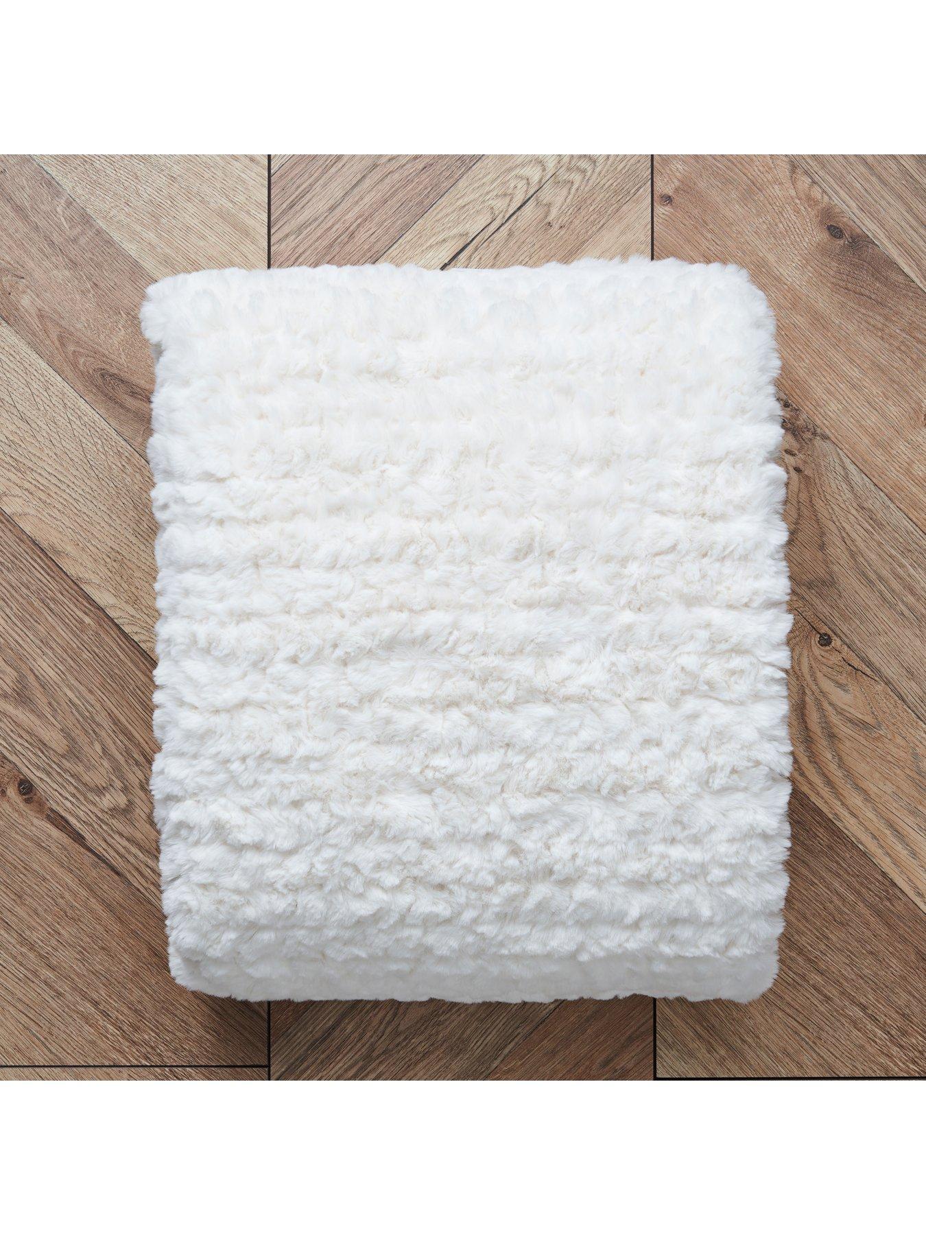  image of very-home-faux-fur-super-soft-throw-cream