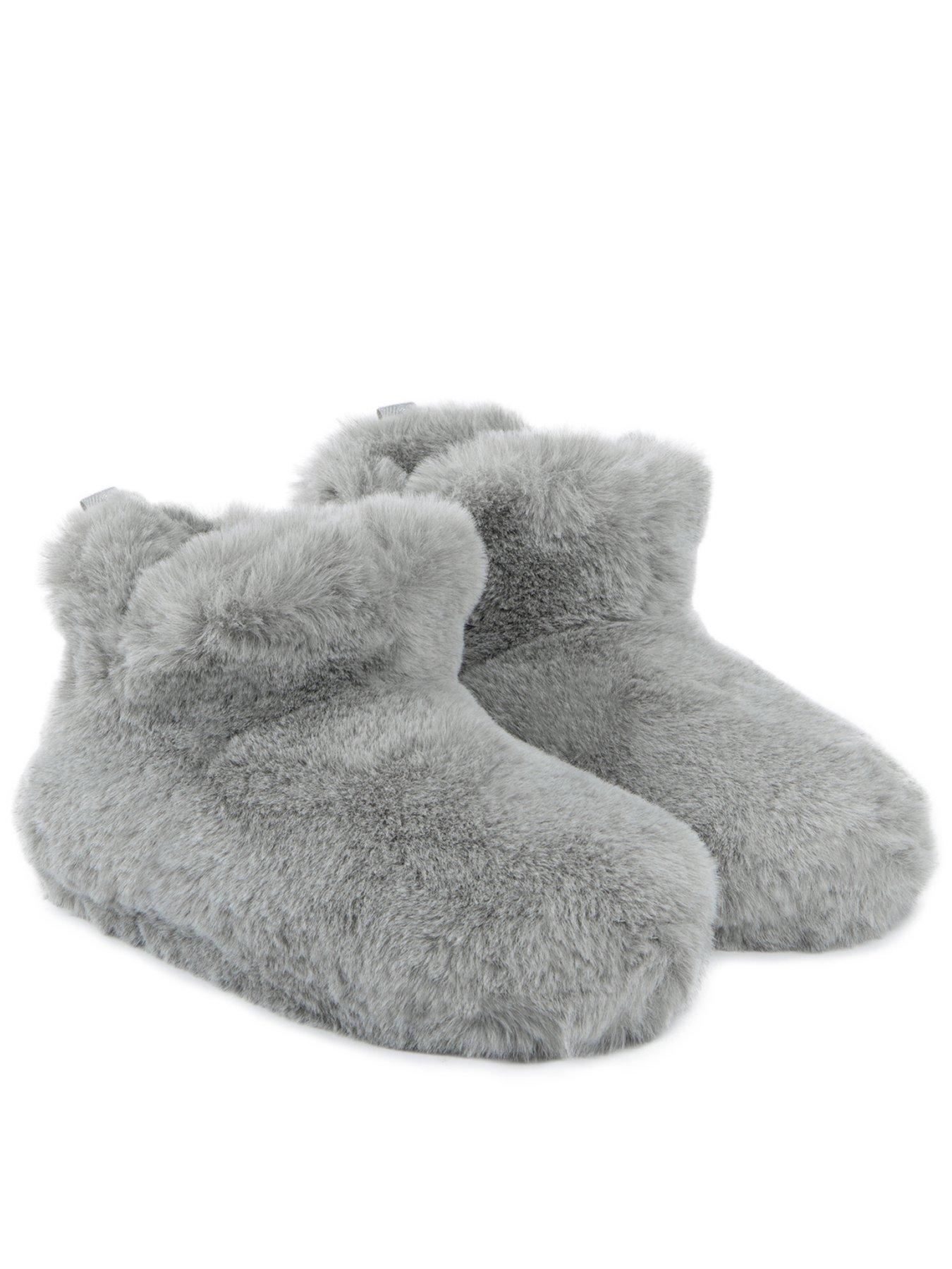  image of totes-faux-fur-boot-slippers-grey