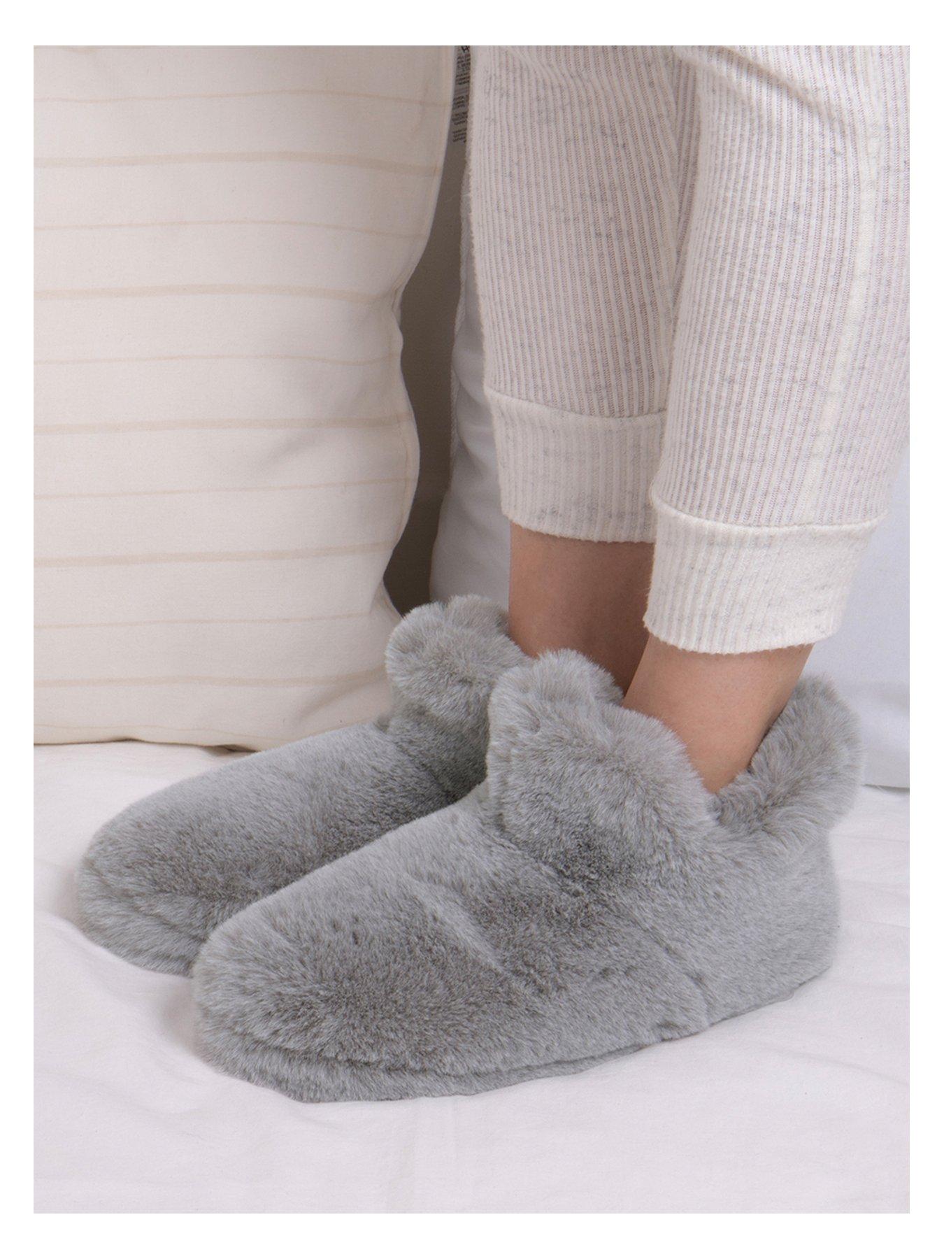 image of totes-faux-fur-boot-slippers-grey