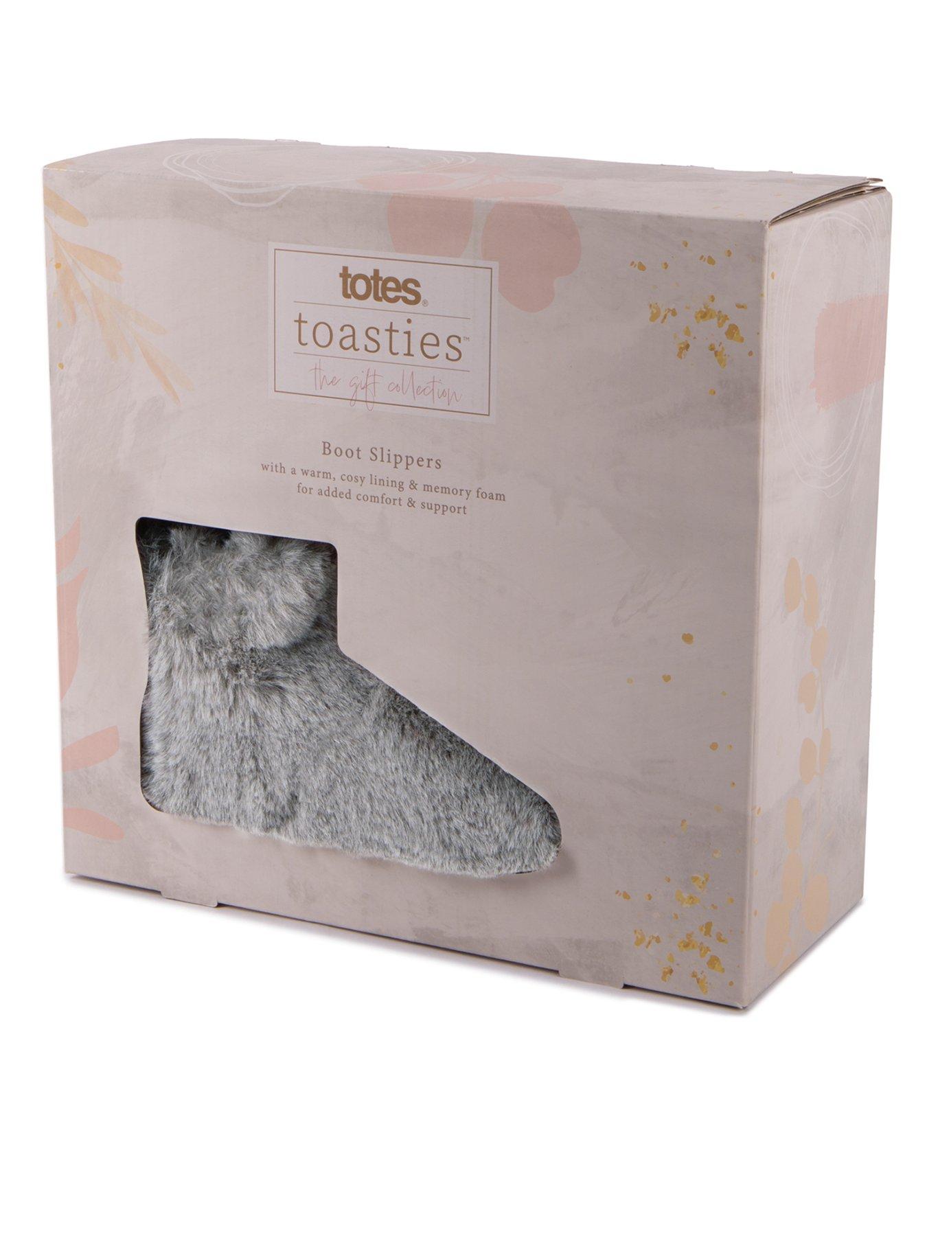  image of totes-faux-fur-boot-slippers-grey