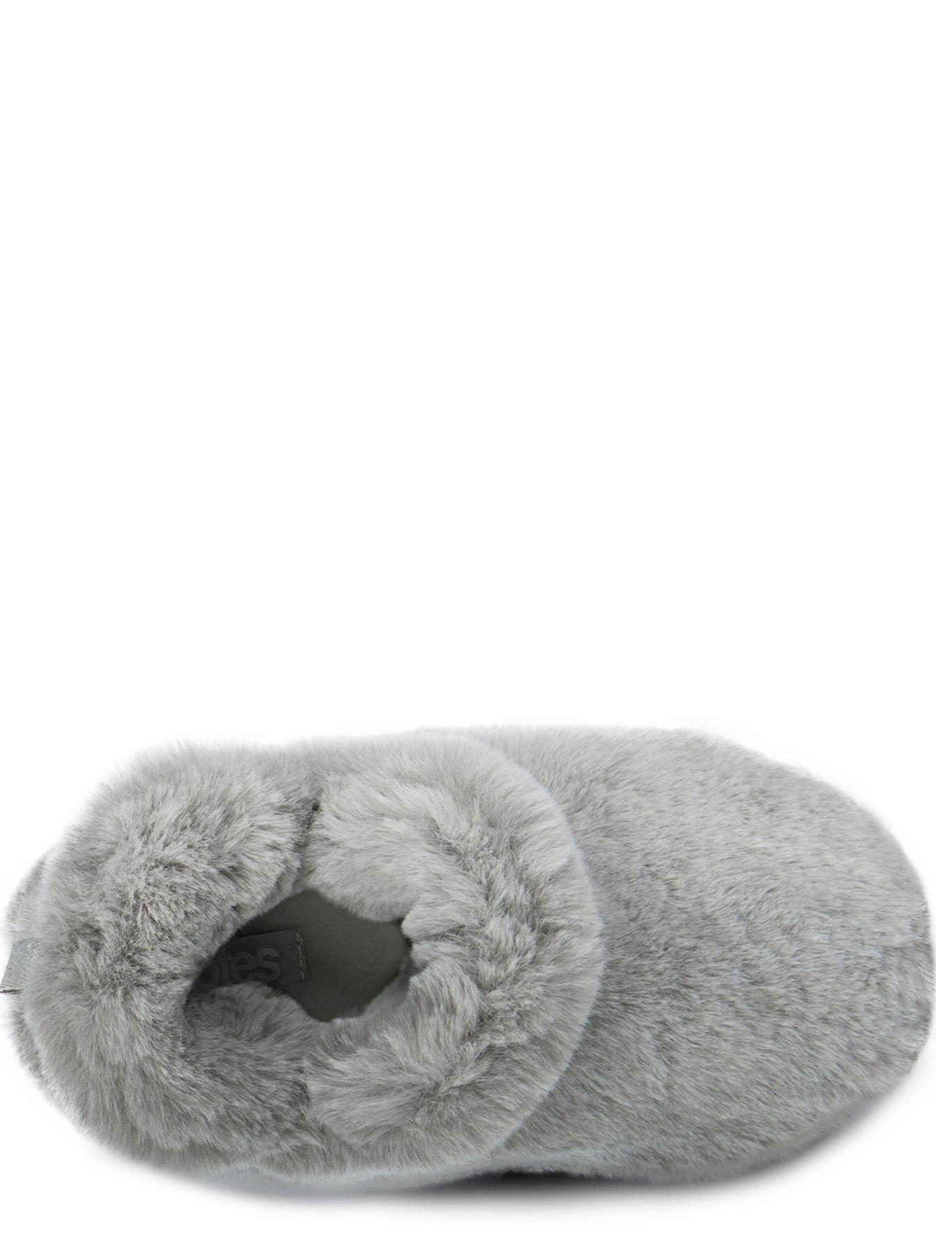  image of totes-faux-fur-boot-slippers-grey