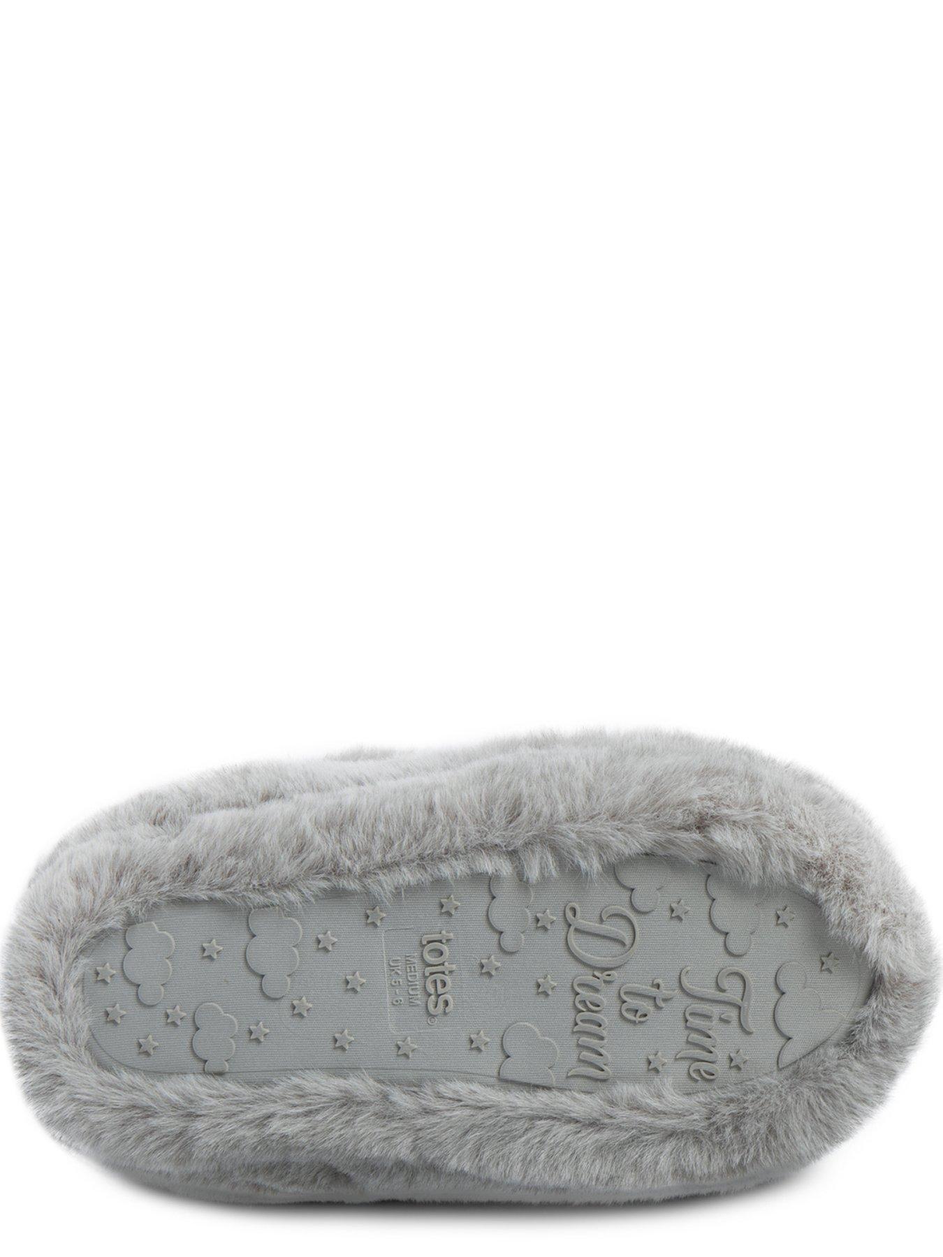  image of totes-faux-fur-boot-slippers-grey