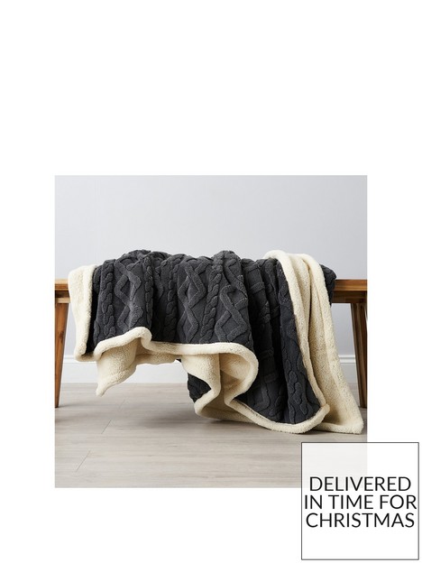 very-home-cable-knit-sherpa-throw--nbsplarge