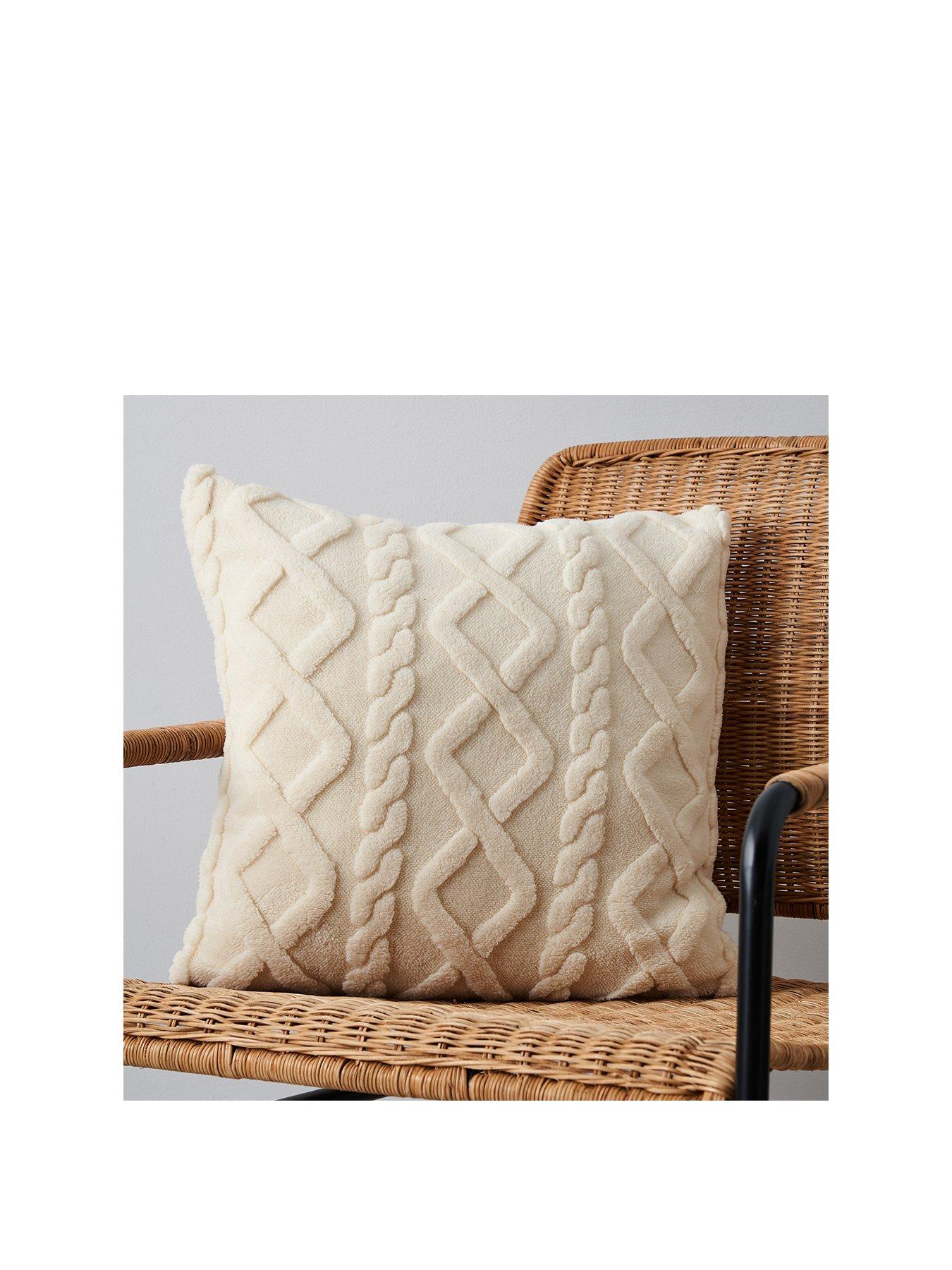 Very Home Cable Knit Sherpa Cushion