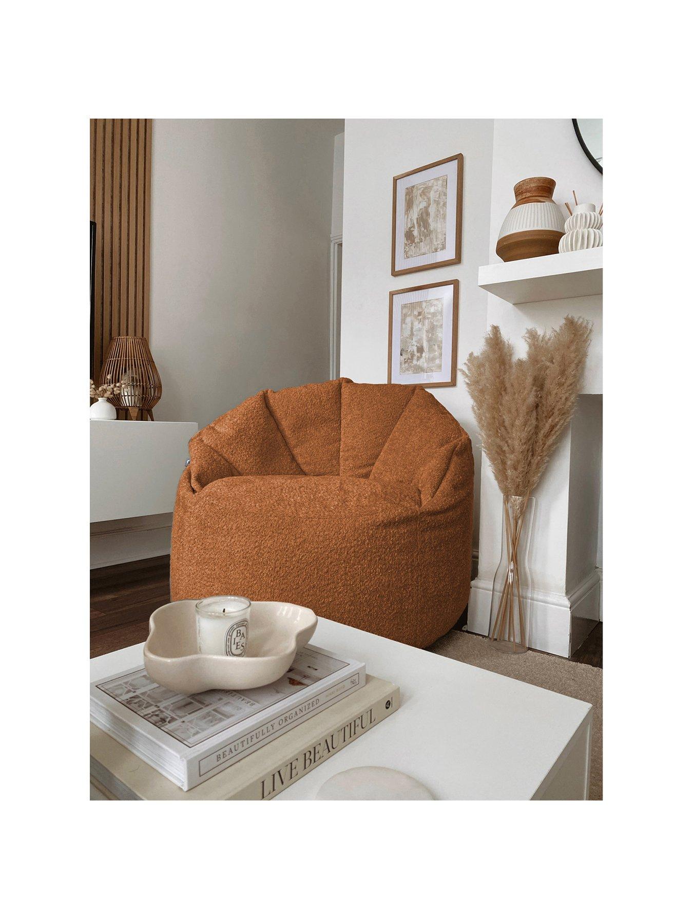 undefined Snug Boucle Cinema Chair Beanbag - Rust