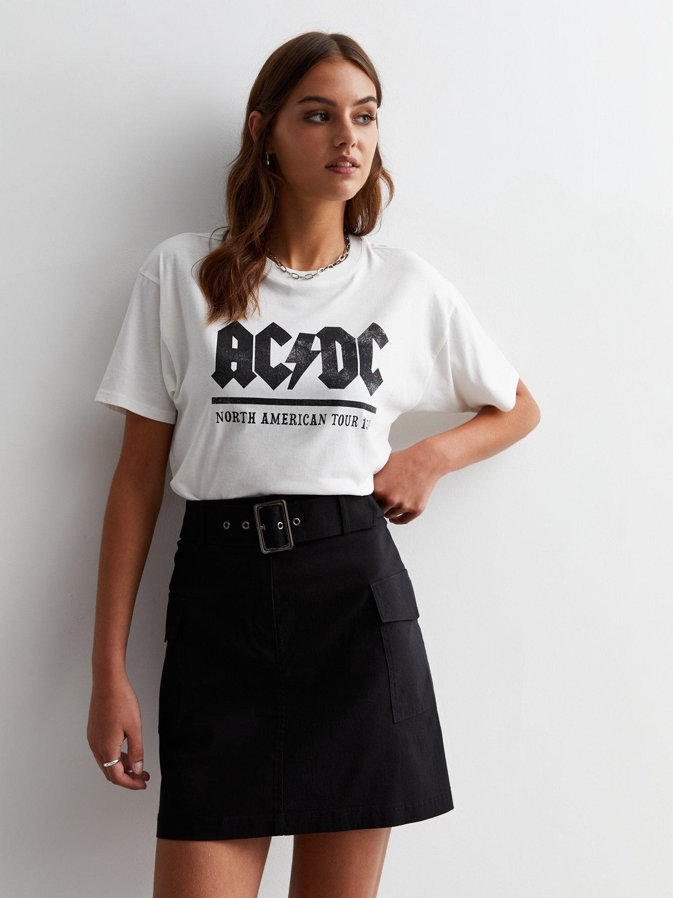 Black Belted Utility Mini Skirt