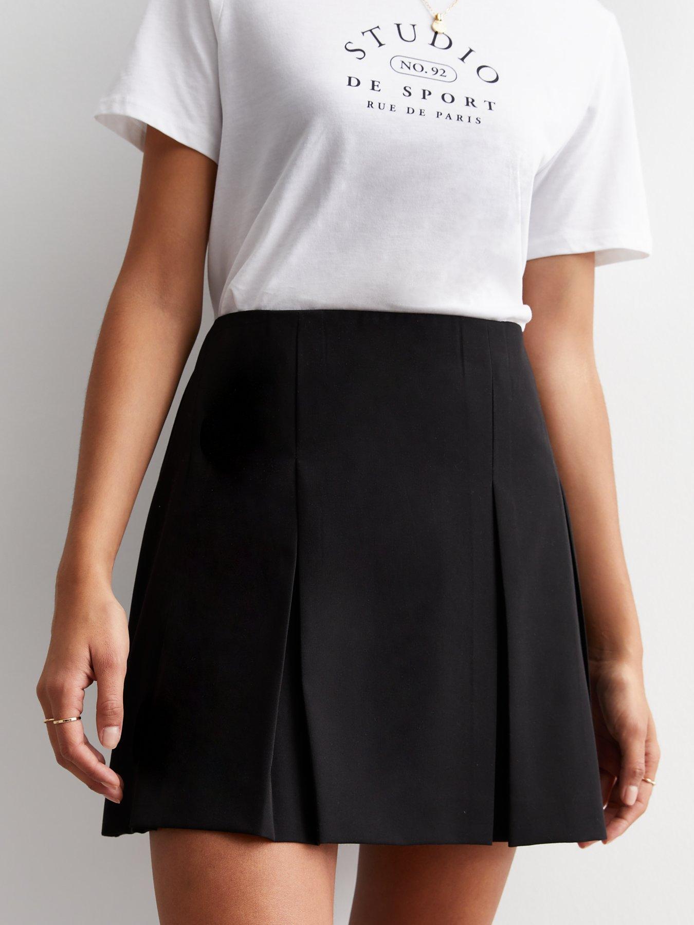 New Look Black Pleated Mini Skirt littlewoods