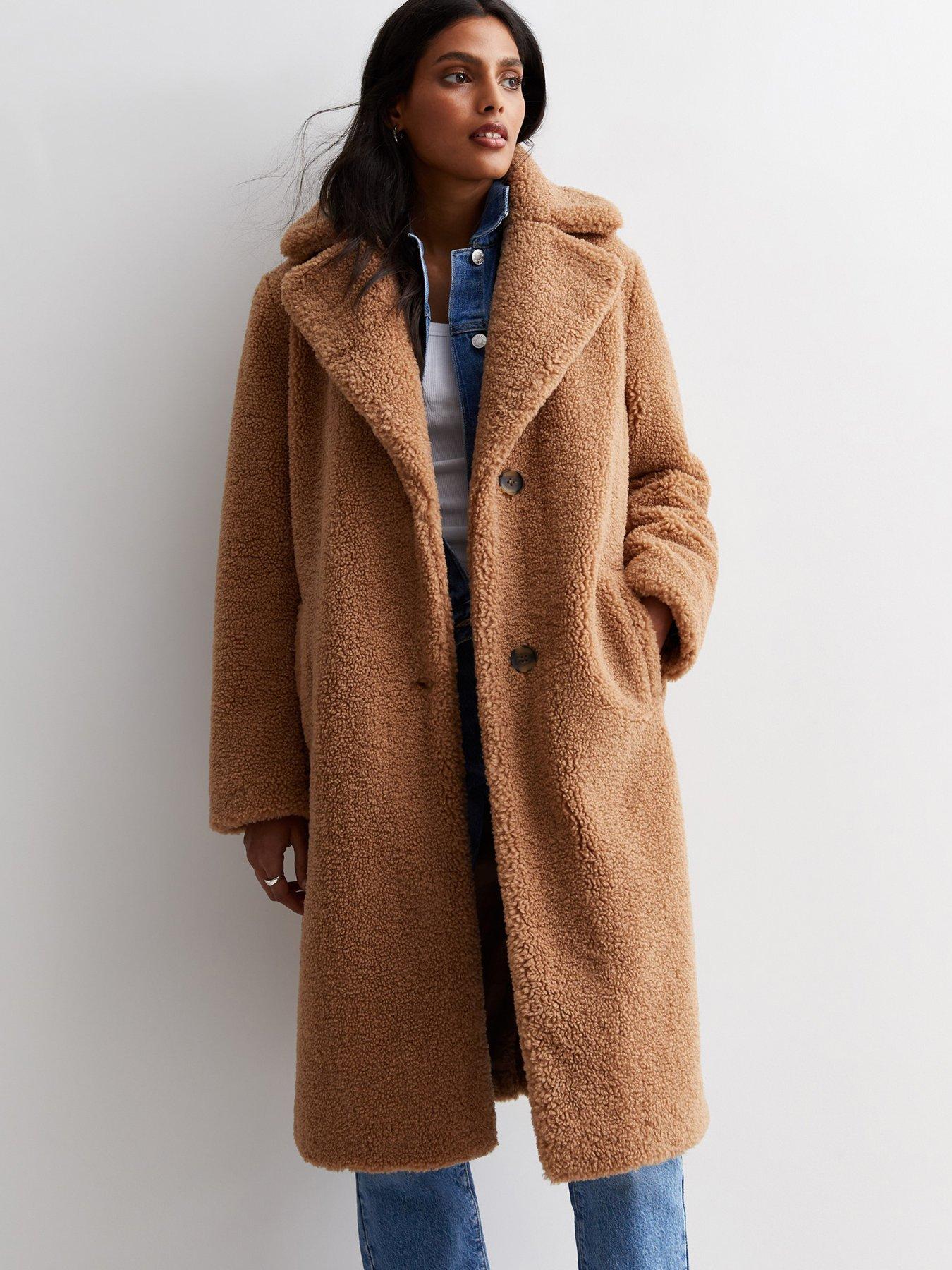 Tan teddy coat on sale