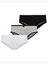  image of new-look-3-pack-black-grey-and-white-lace-trim-short-briefs