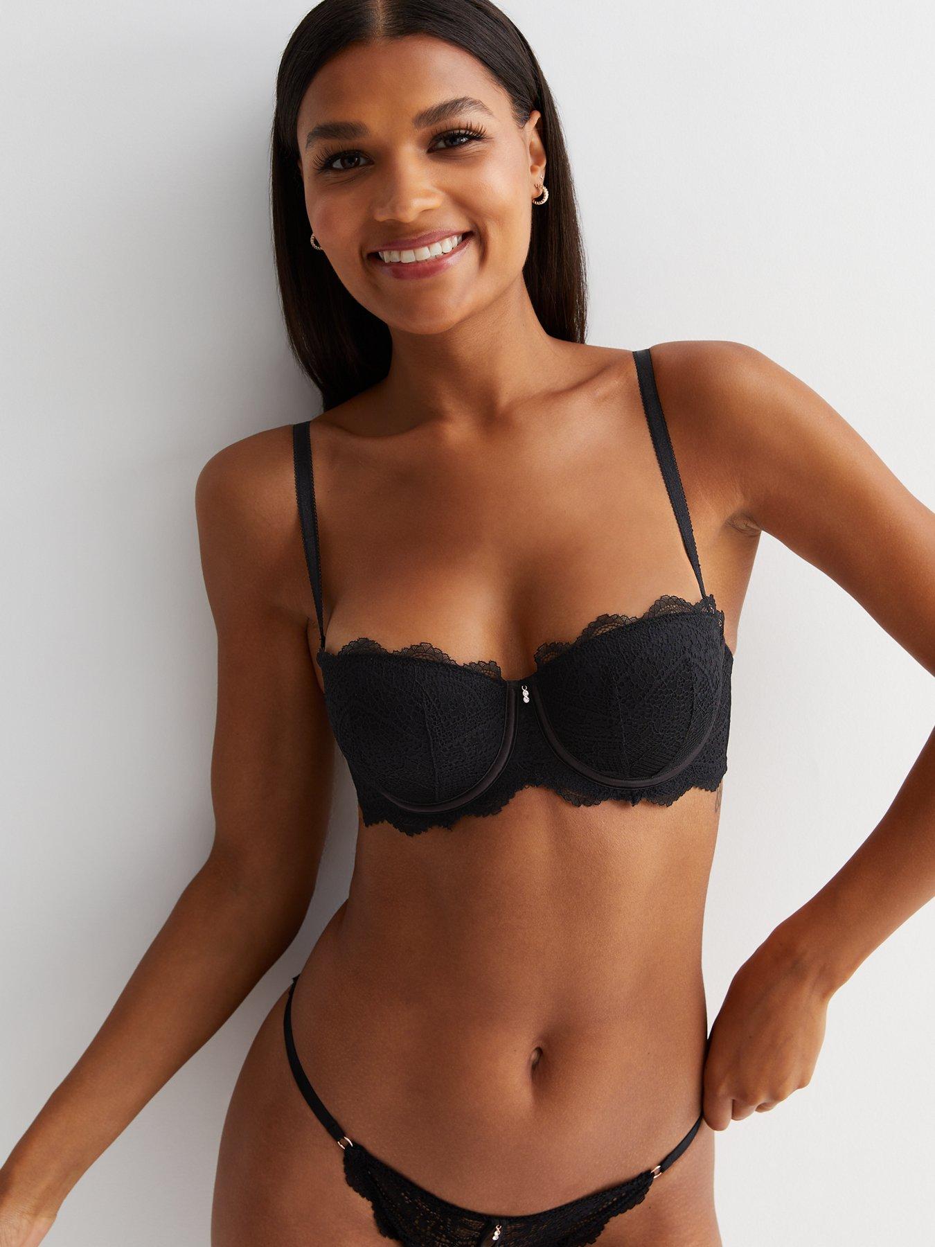 Charnos Superfit Lace Padded Strapless Bra - Black/Nude