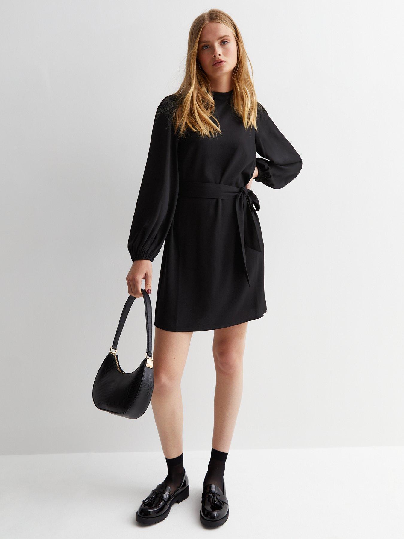 Calvin Klein Jeans Collar Rib Logo Dress - Black