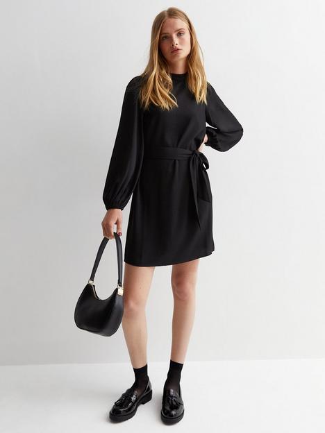 new-look-black-high-neck-belted-tunic-dress