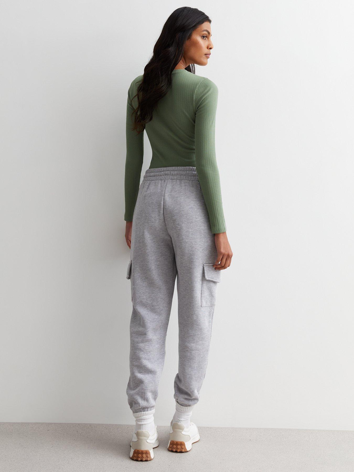 New Look ribbed sweatpants in gray