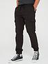  image of brave-soul-cuffed-cargo-trouser-black