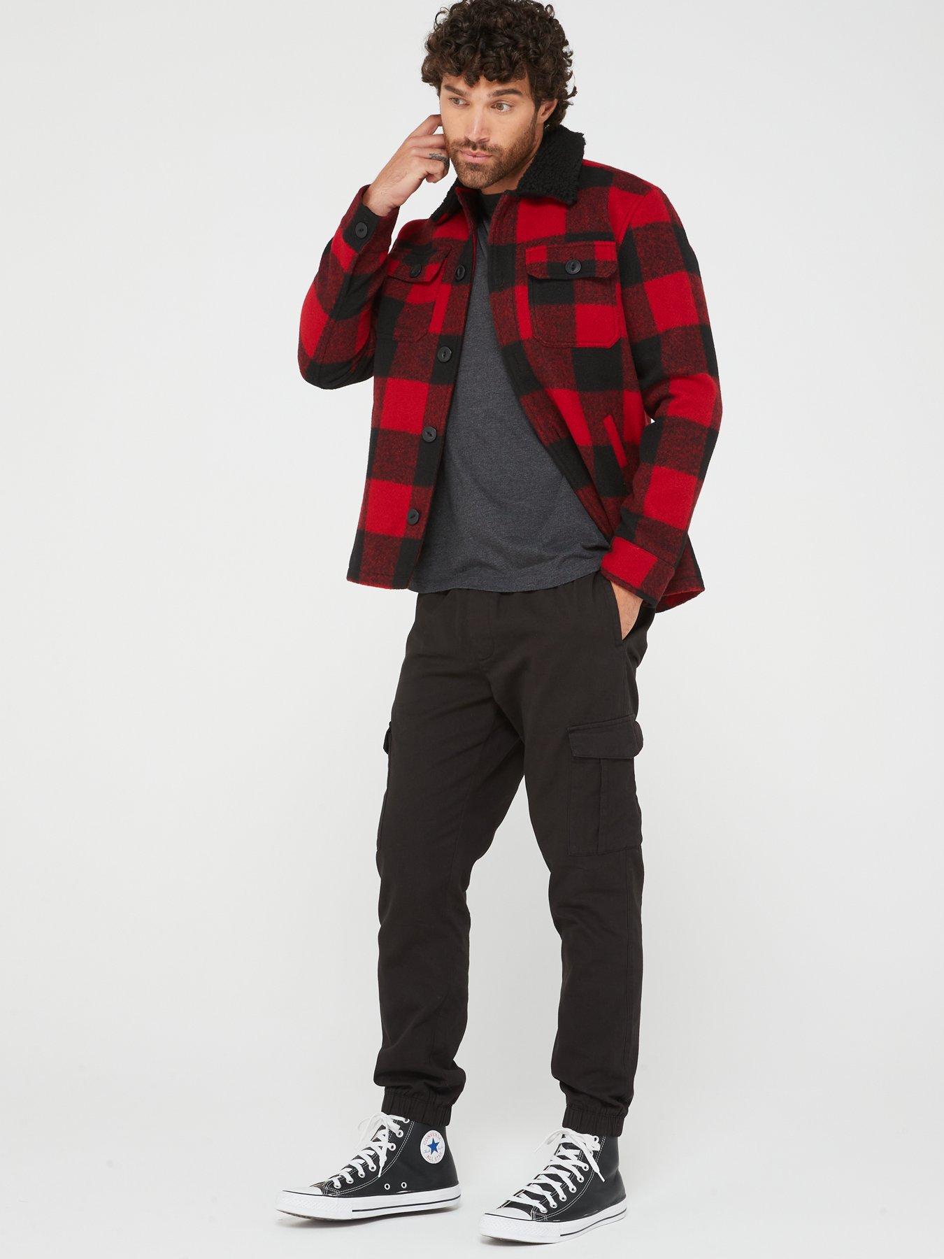  image of brave-soul-cuffed-cargo-trouser-black