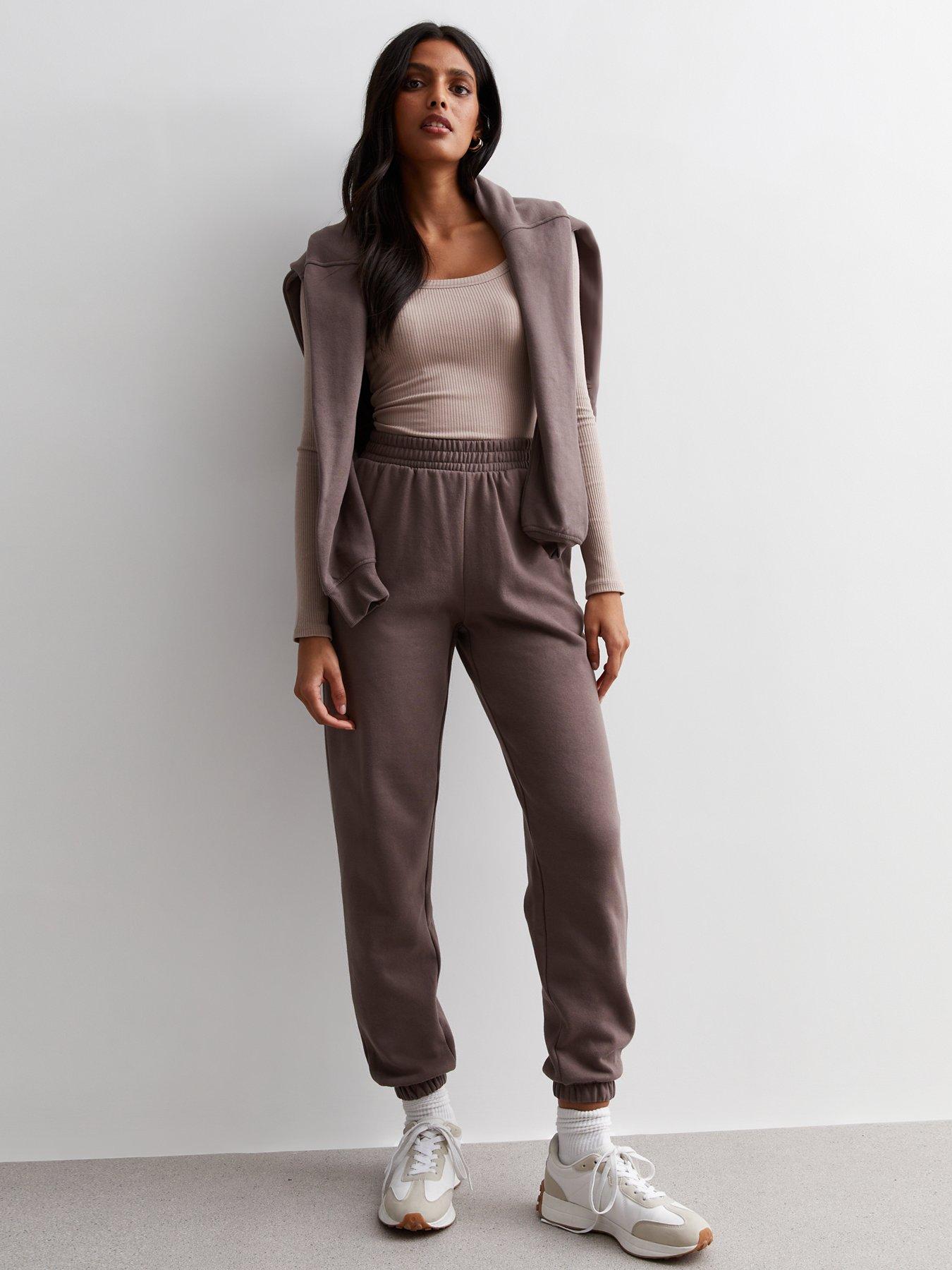 New Look Petite cuffed jogger in light gray