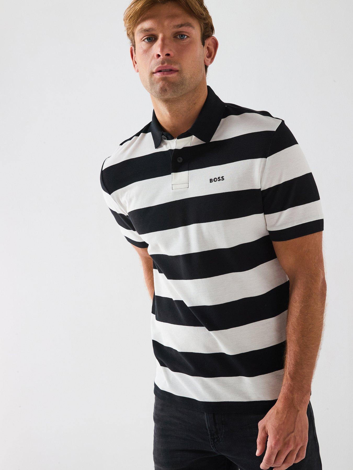 undefined Palesstripe Relaxed Fit Polo Shirt - Black
