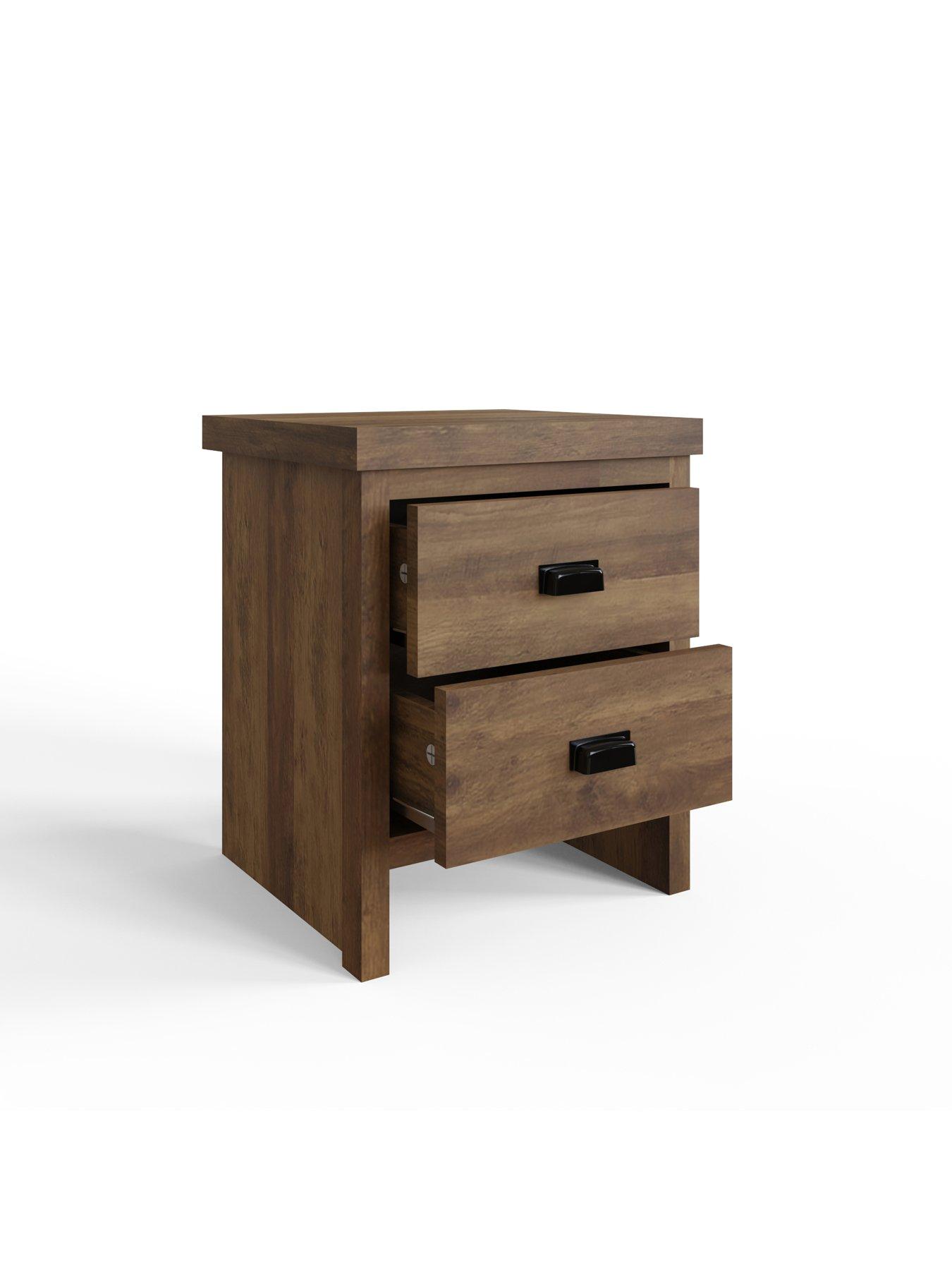 Image 4 of 7 of GFW Boston 2 Drawer Bedside Chest - Oak