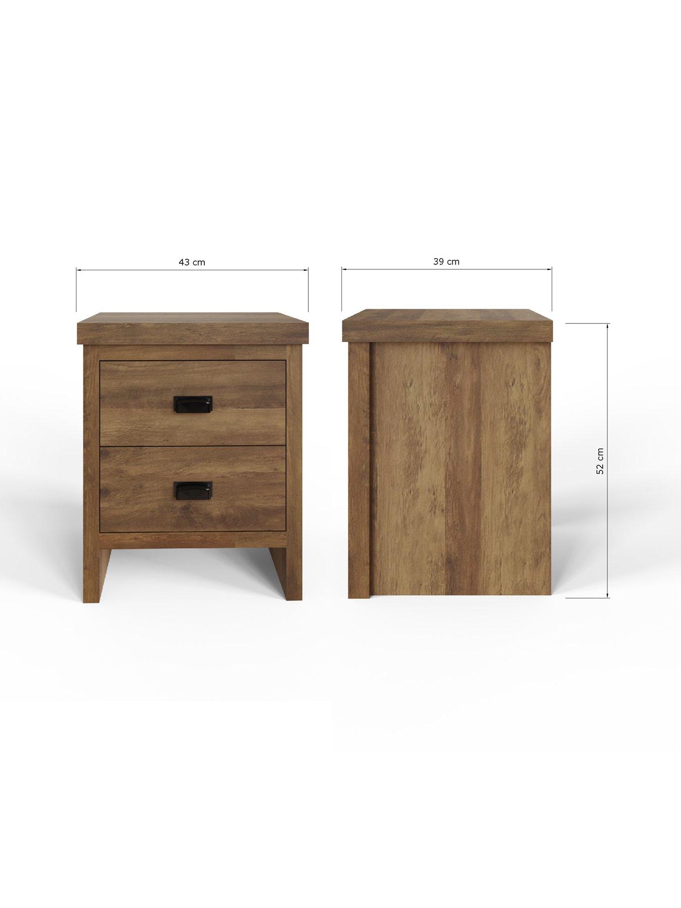 Image 7 of 7 of GFW Boston 2 Drawer Bedside Chest - Oak