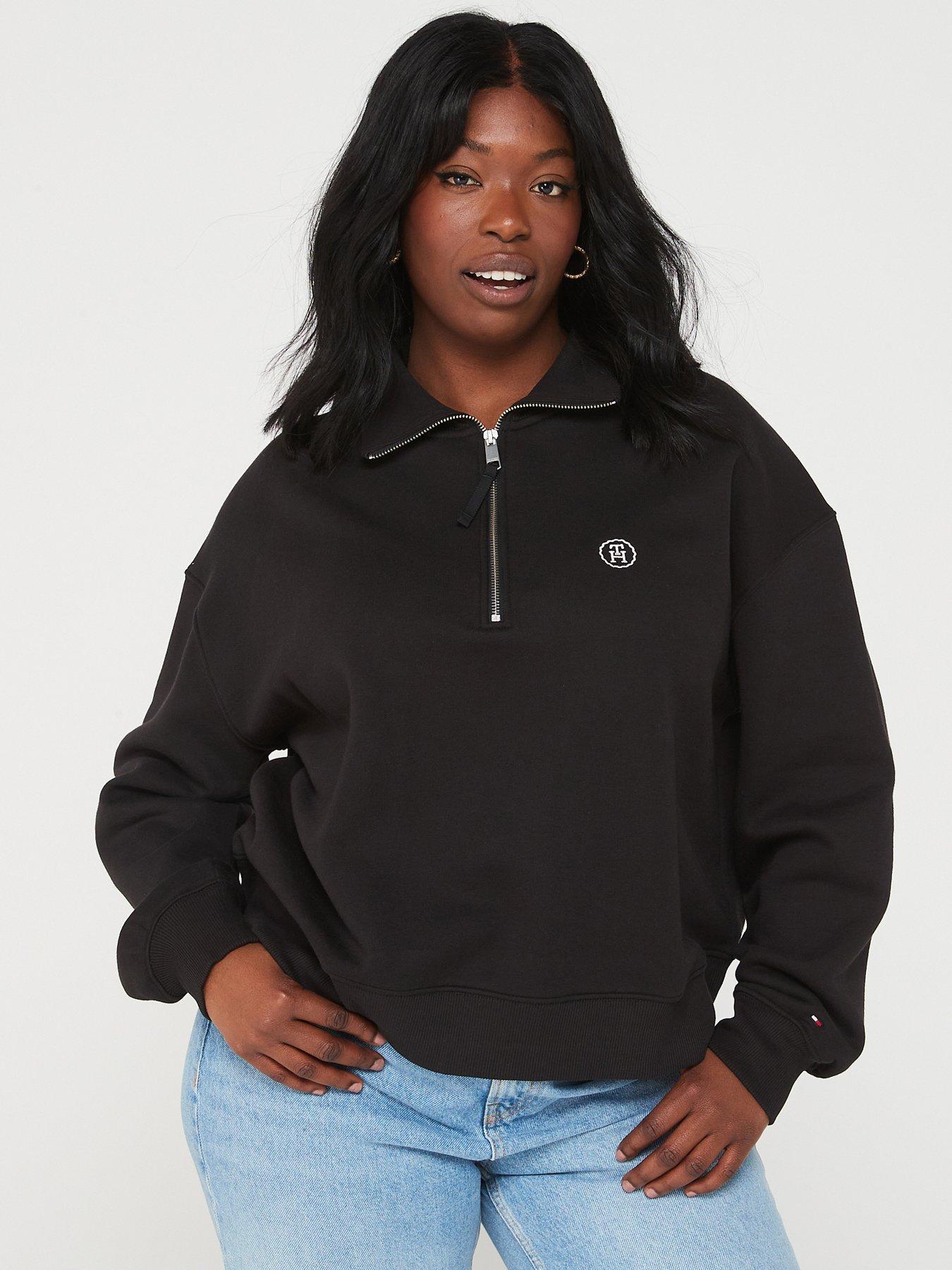 Curve Tommy Logo Quarter-Zip Sweatshirt