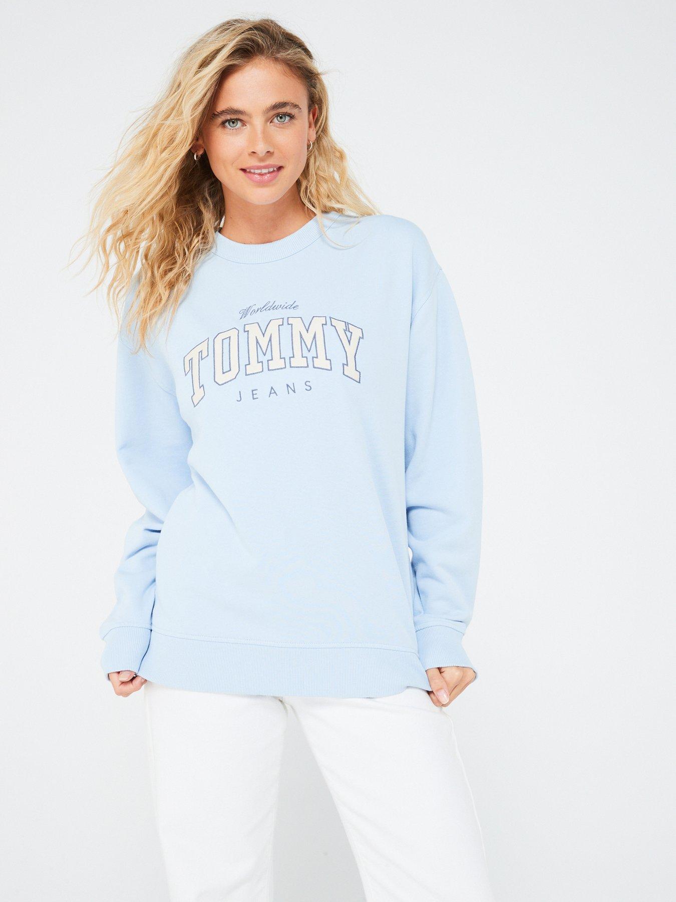 Tommy Jeans Varsity Logo Sweatshirt - Blue | littlewoods.com