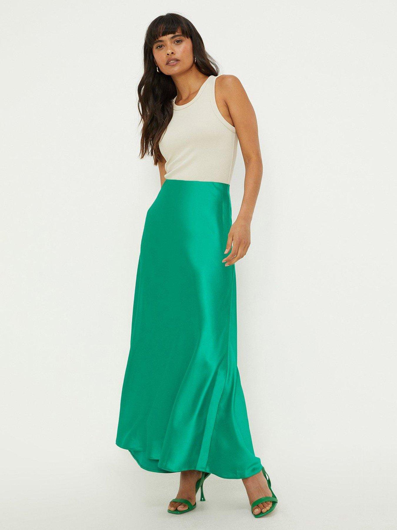 Green pleated hotsell skirt dorothy perkins