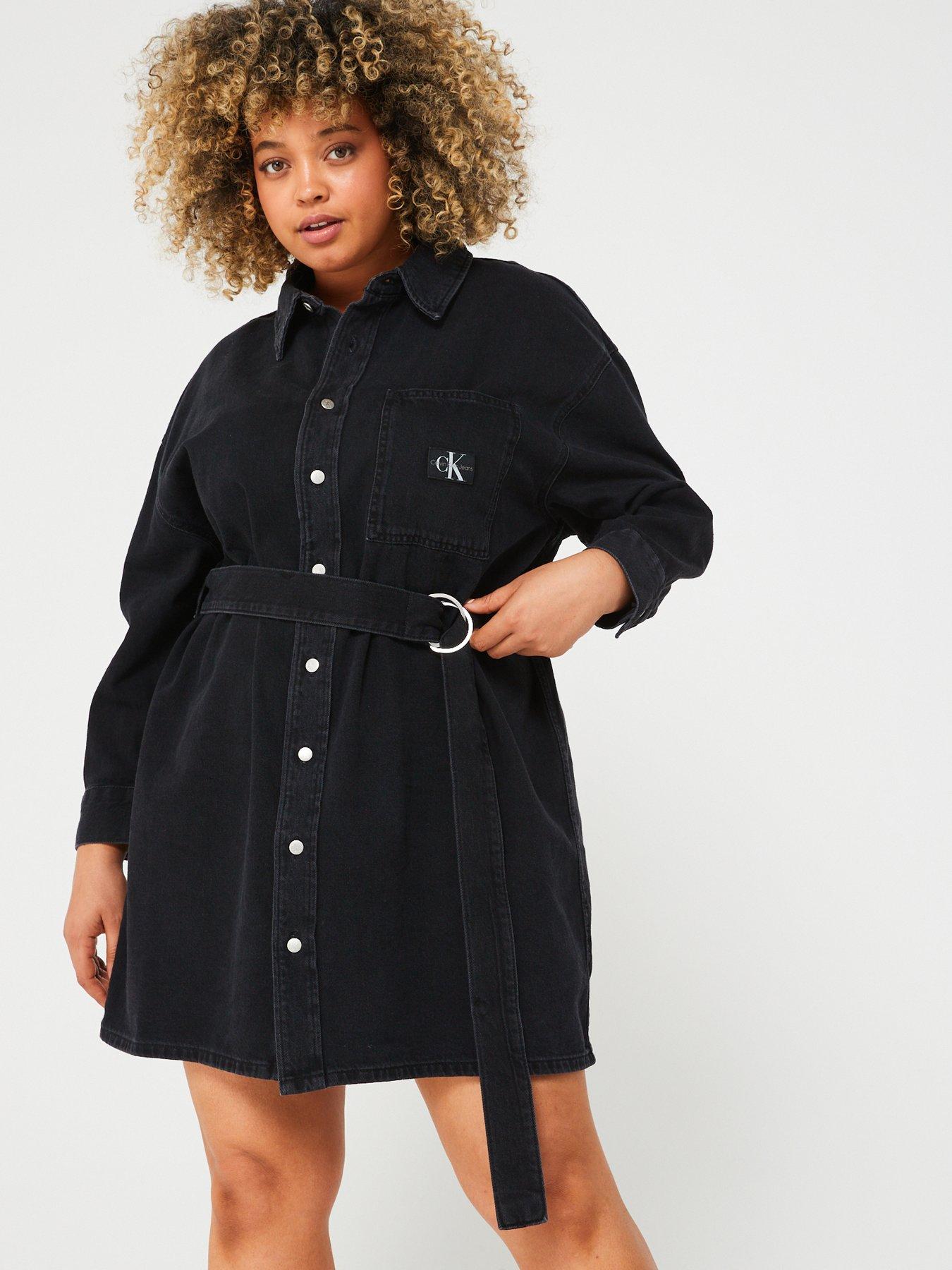 Black denim dress plus size hotsell