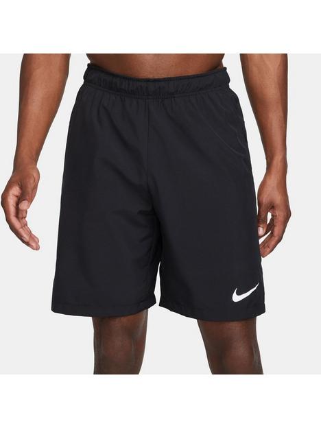 nike-mens-dri-fit-flex-woven-9inch-training-shorts-blackwhite